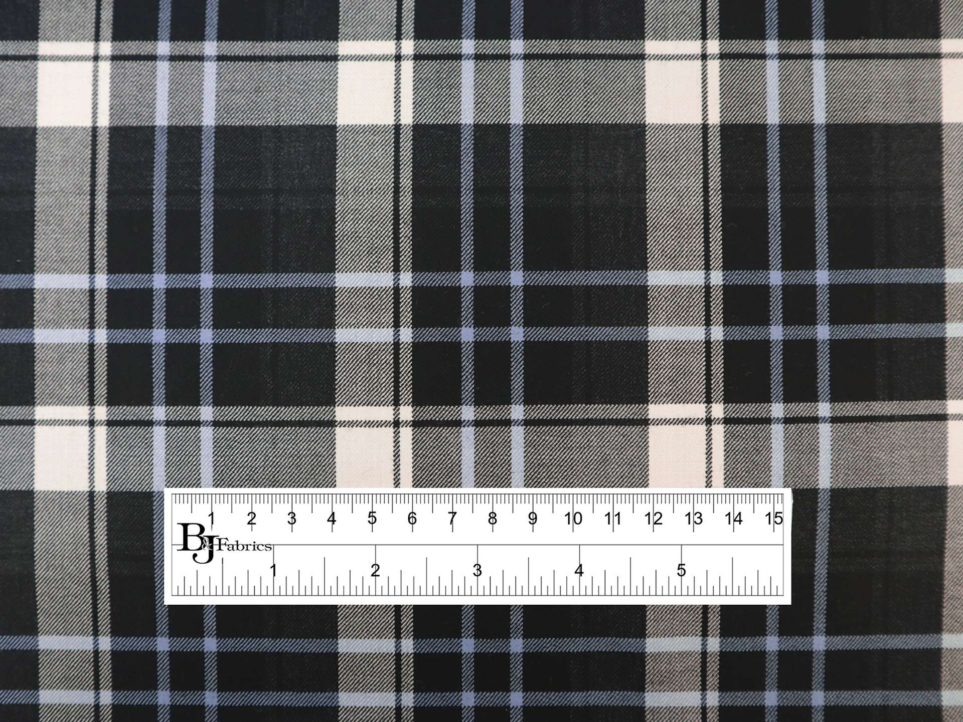Italian Super 150's Wool Plaid Suiting in Charcoal Powder Blue