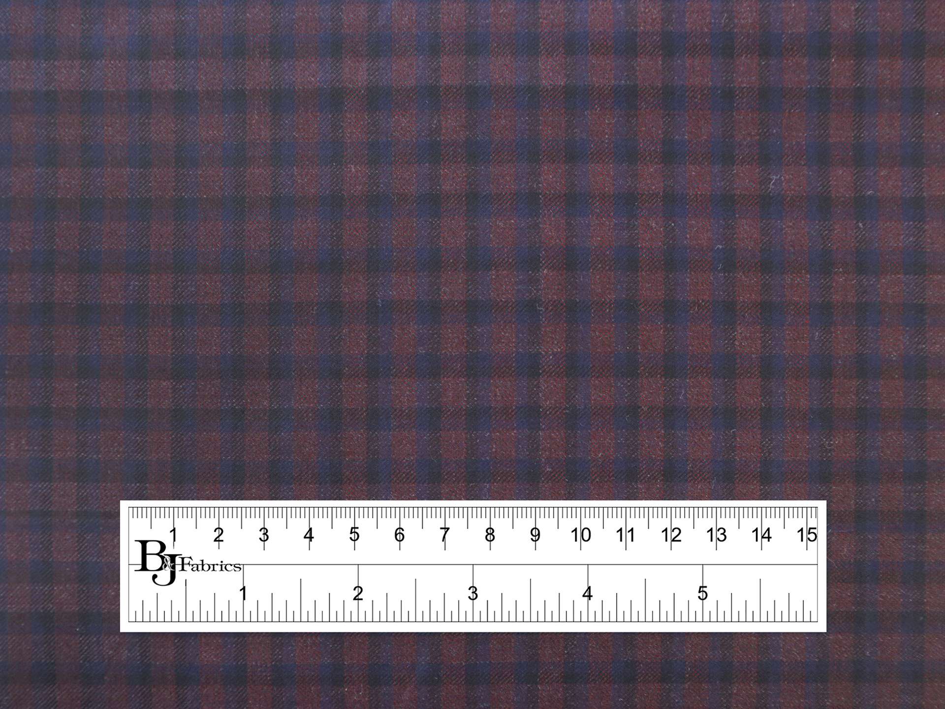 Wool Check Suiting in Navy & Wine