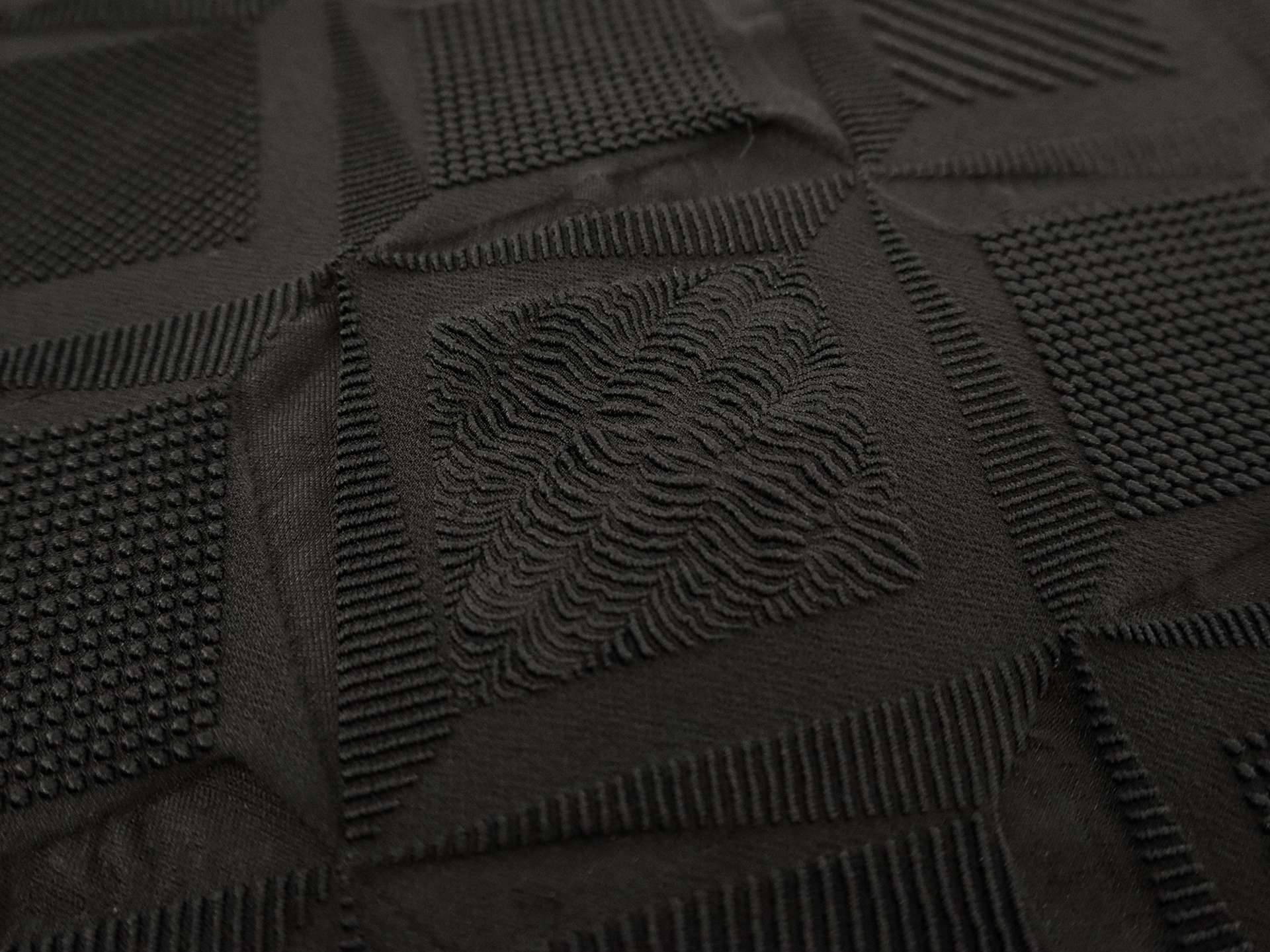 Polyester and Nylon Blend Stretch Brocade in Black