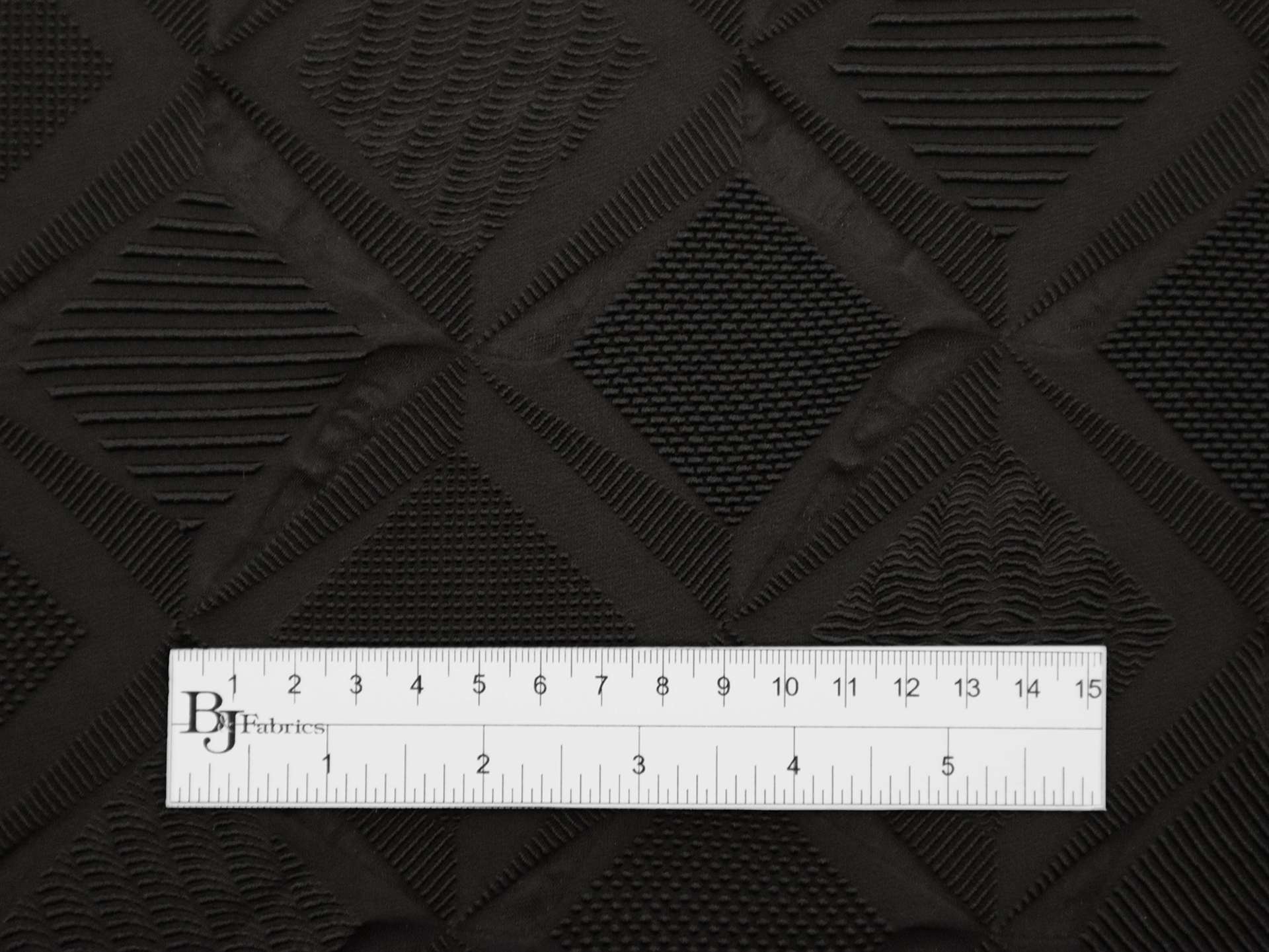 Polyester and Nylon Blend Stretch Brocade in Black