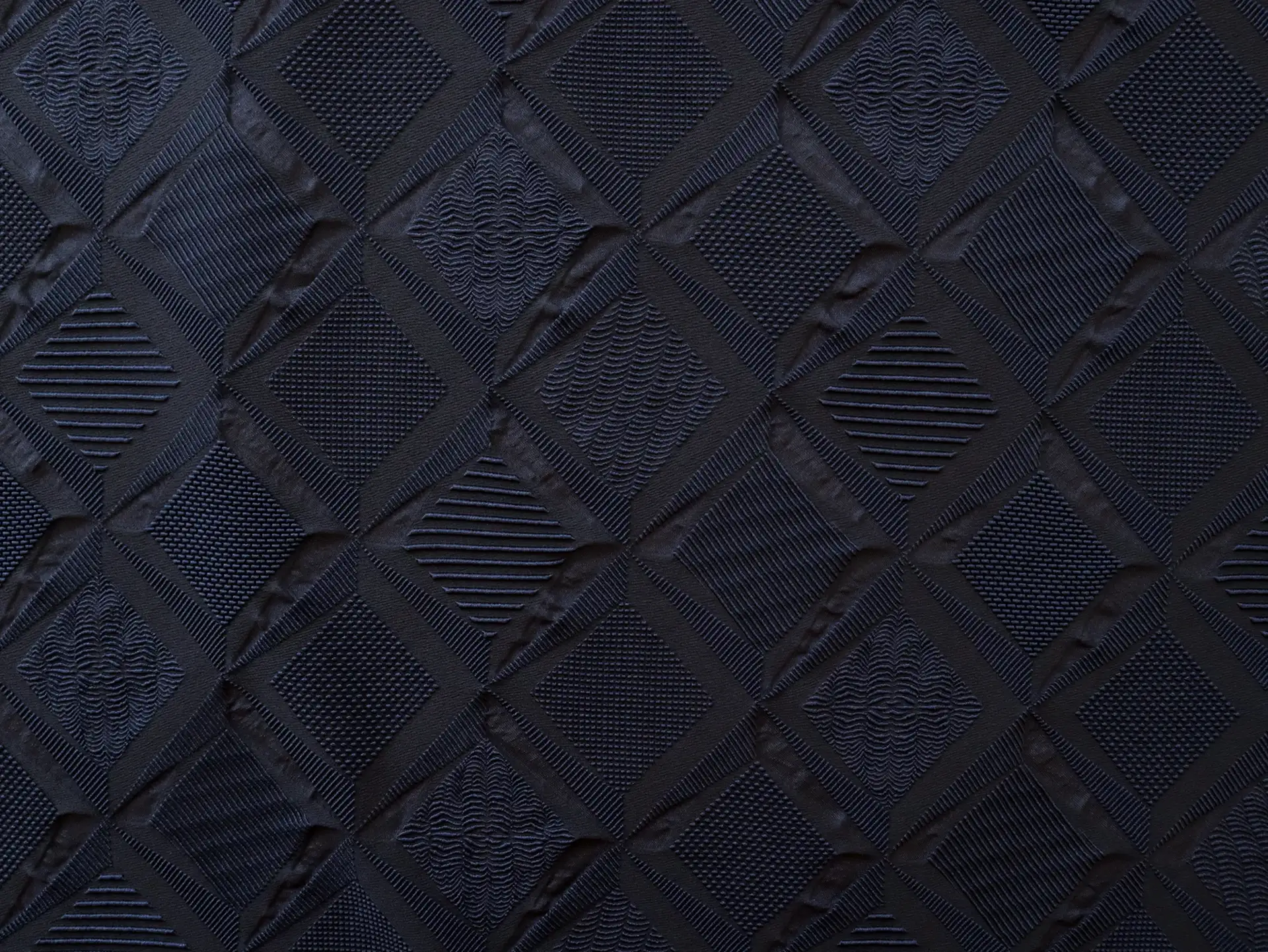Polyester and Nylon Blend Stretch Brocade in Navy