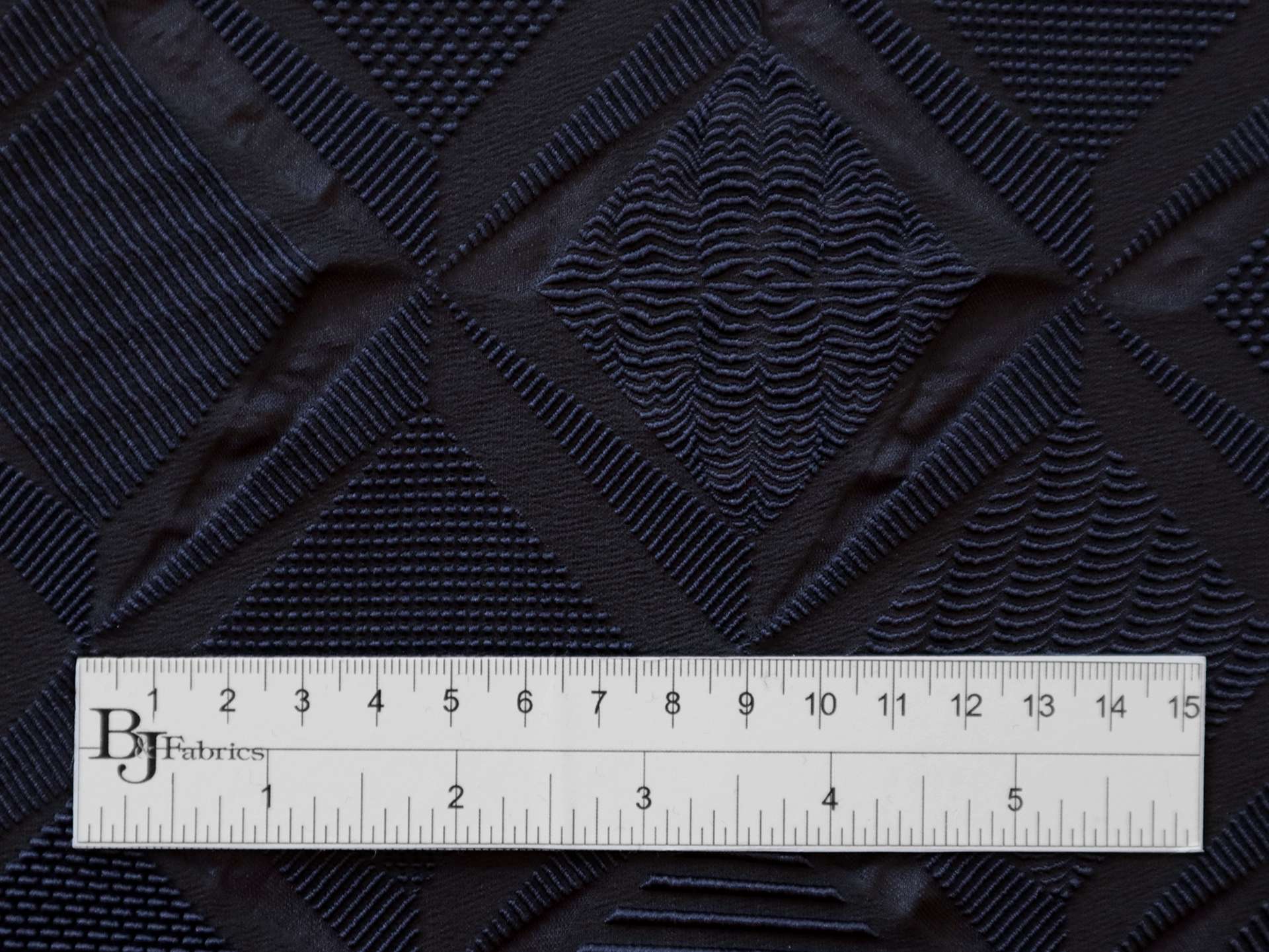 Polyester and Nylon Blend Stretch Brocade in Navy