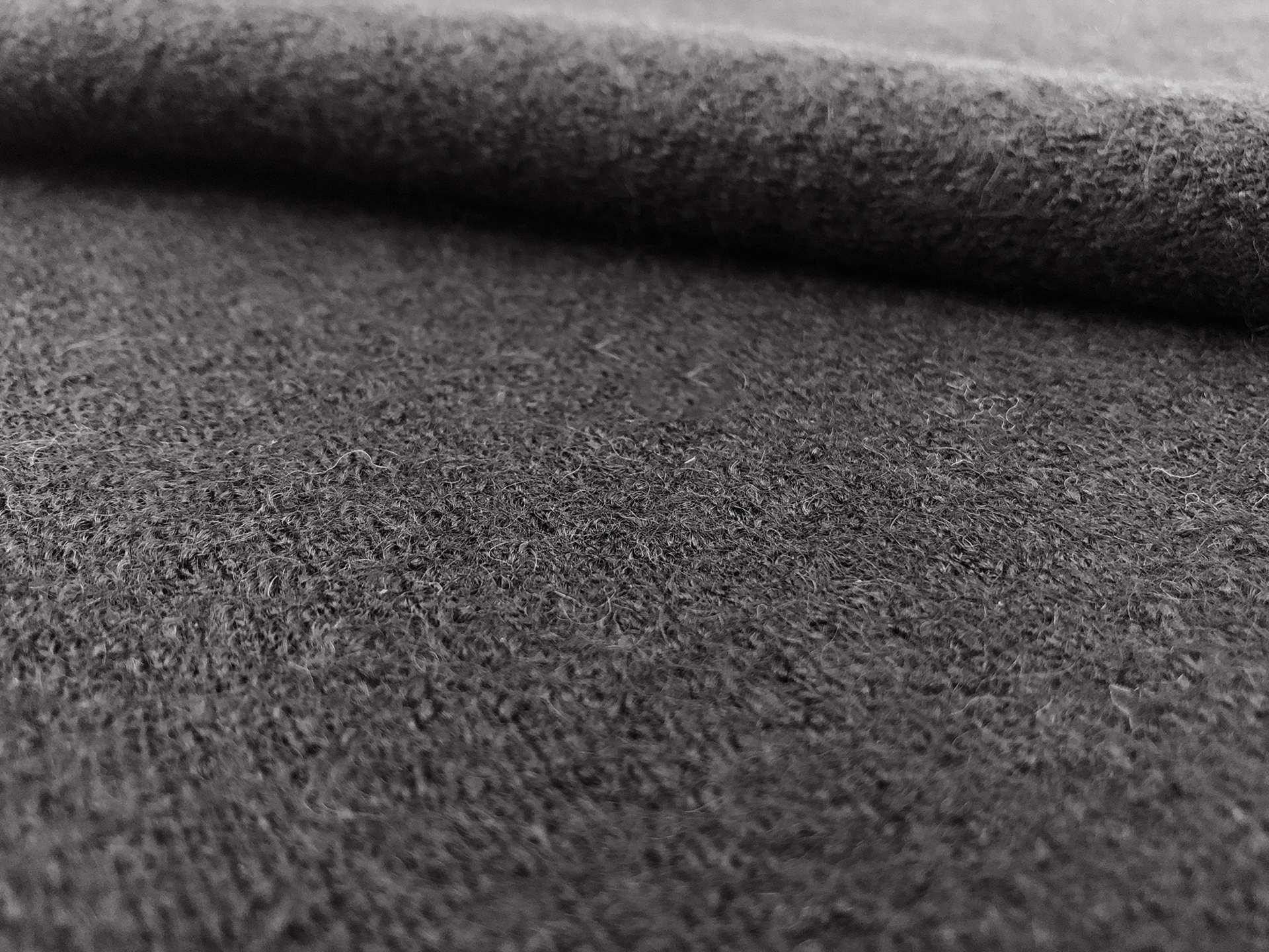 Boiled Wool Blend Knit in Dark Grey