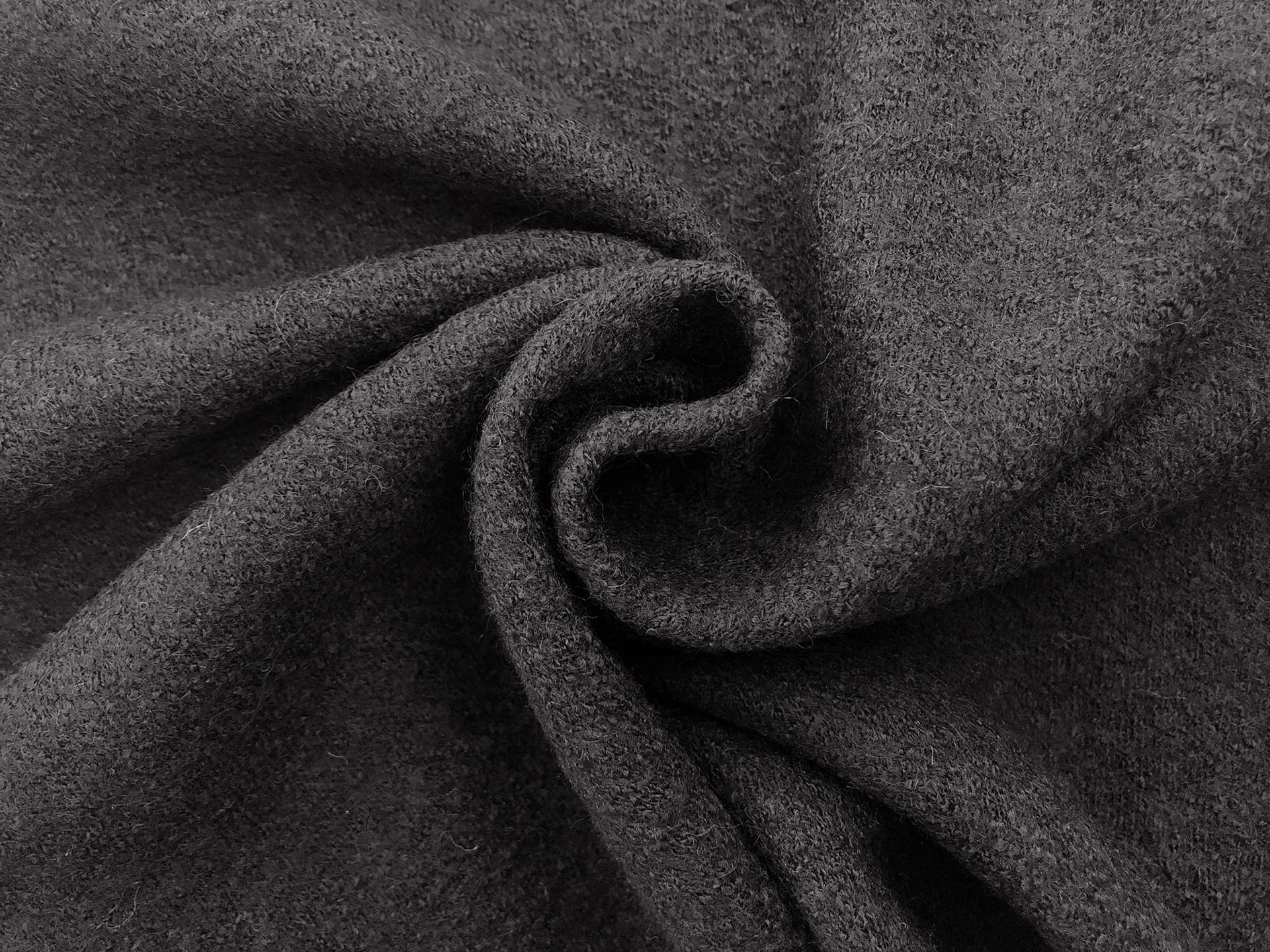 Boiled Wool Blend Knit in Dark Grey