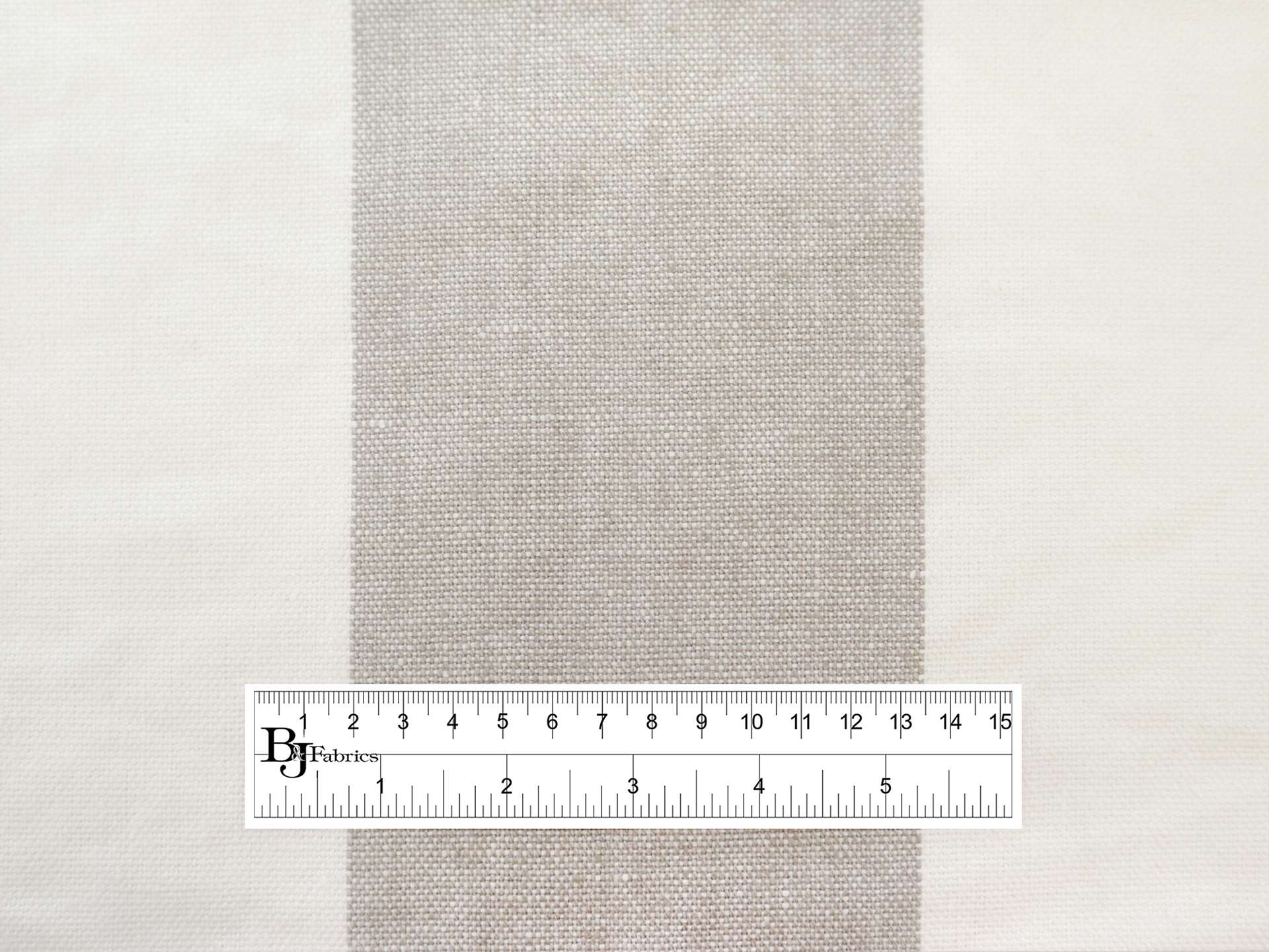 Linen Upholstery Stripe in Grey & Ivory