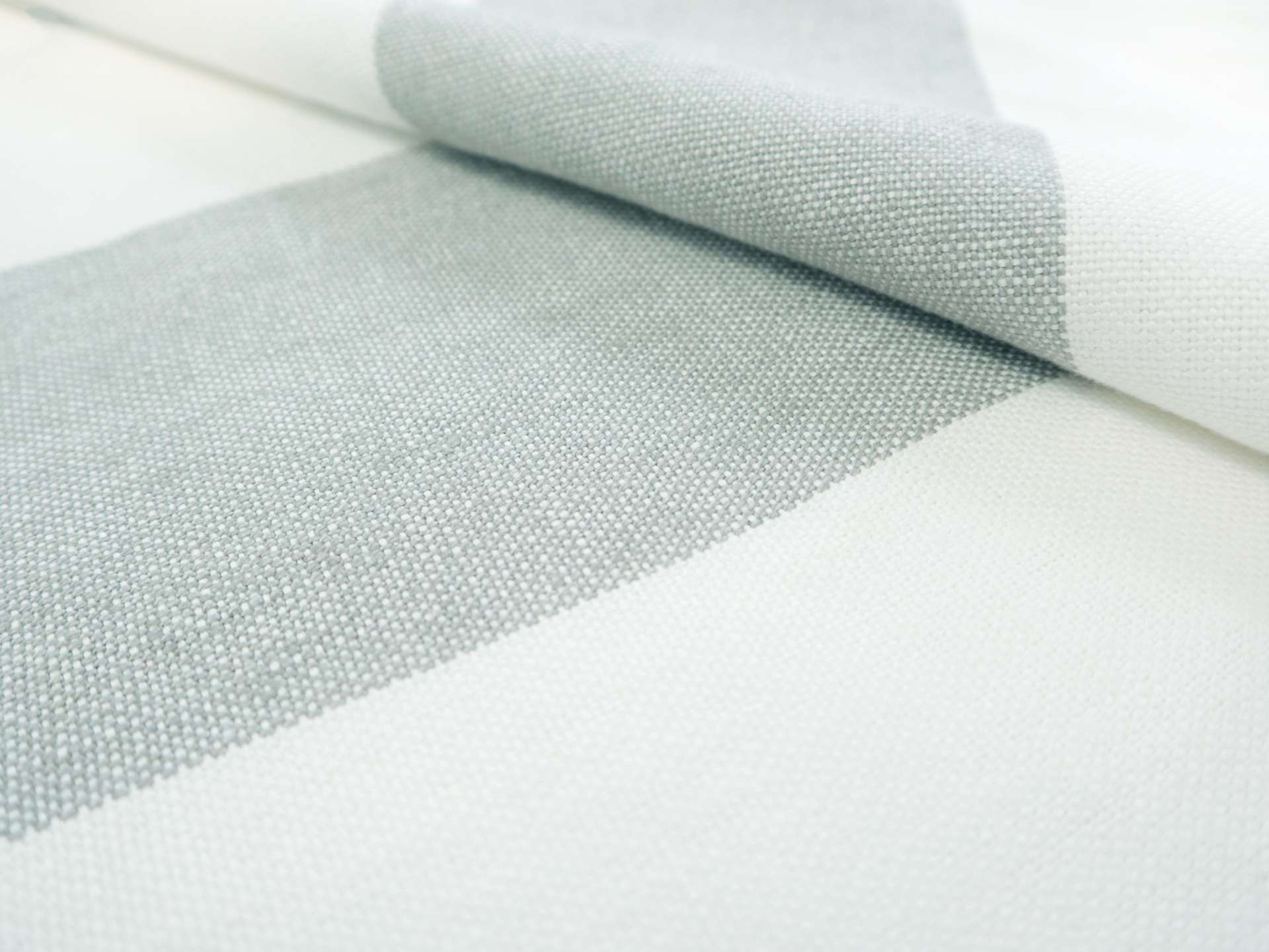 Linen Upholstery Stripe in Ciel & Ivory