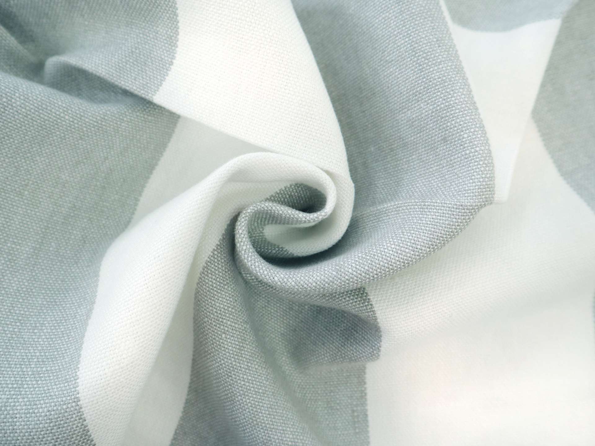 Linen Upholstery Stripe in Ciel & Ivory