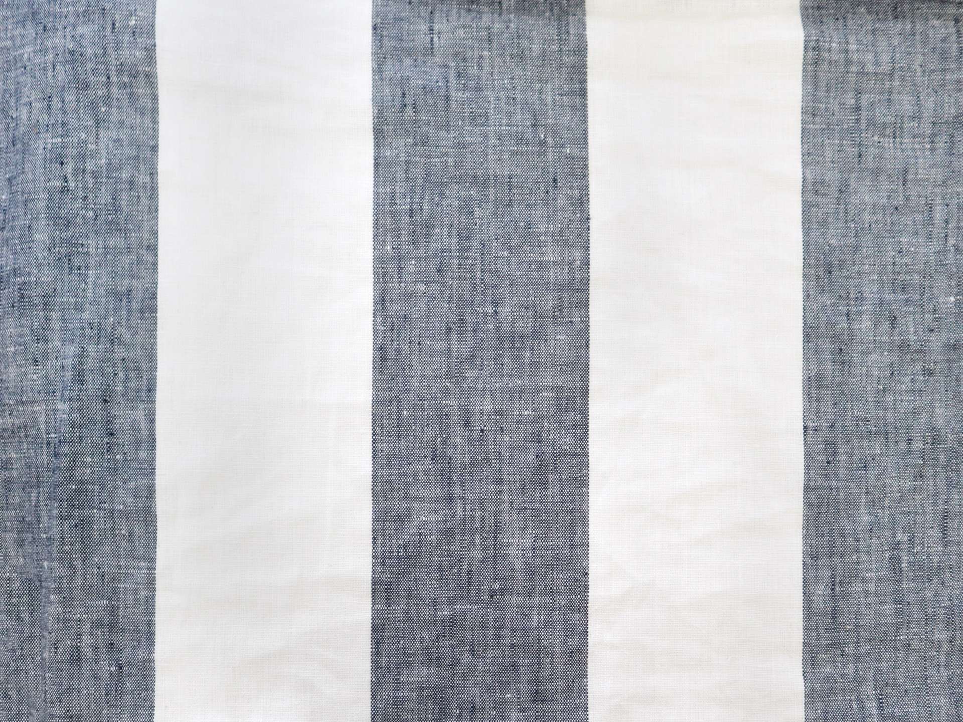 Linen Upholstery Stripe Indigo & Ivory