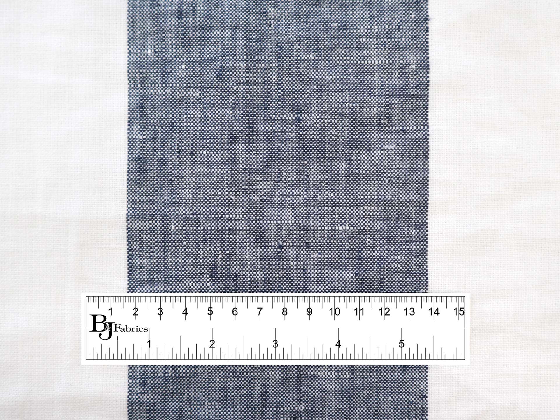 Linen Upholstery Stripe Indigo & Ivory