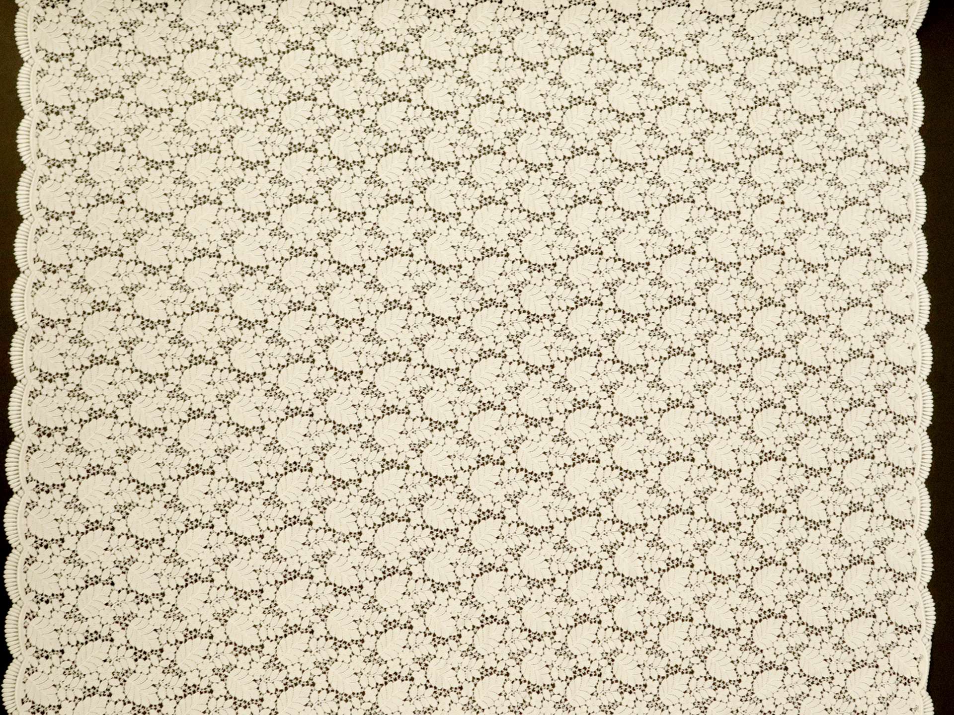 Guipure Lace with Botanical Motif in Ivory