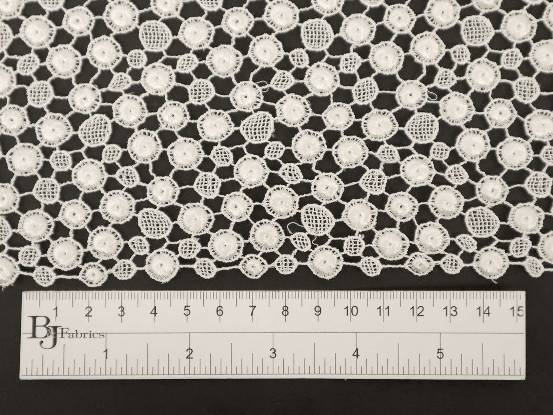 Guipure Lace with Dot Pattern in White