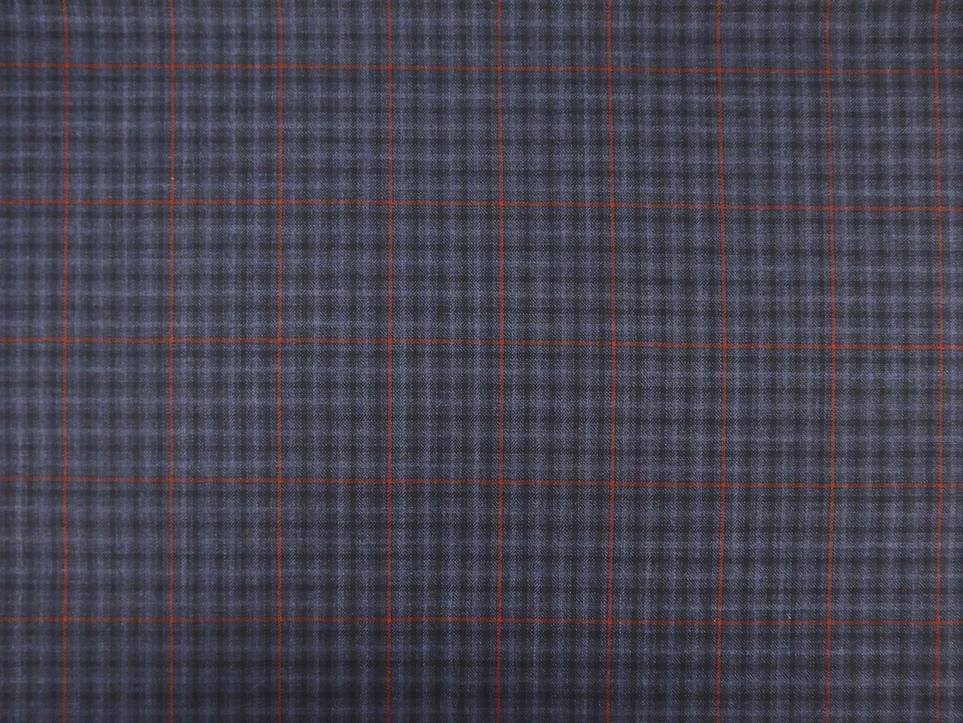 Italian Virgin Wool Plaid in Spruce Blue