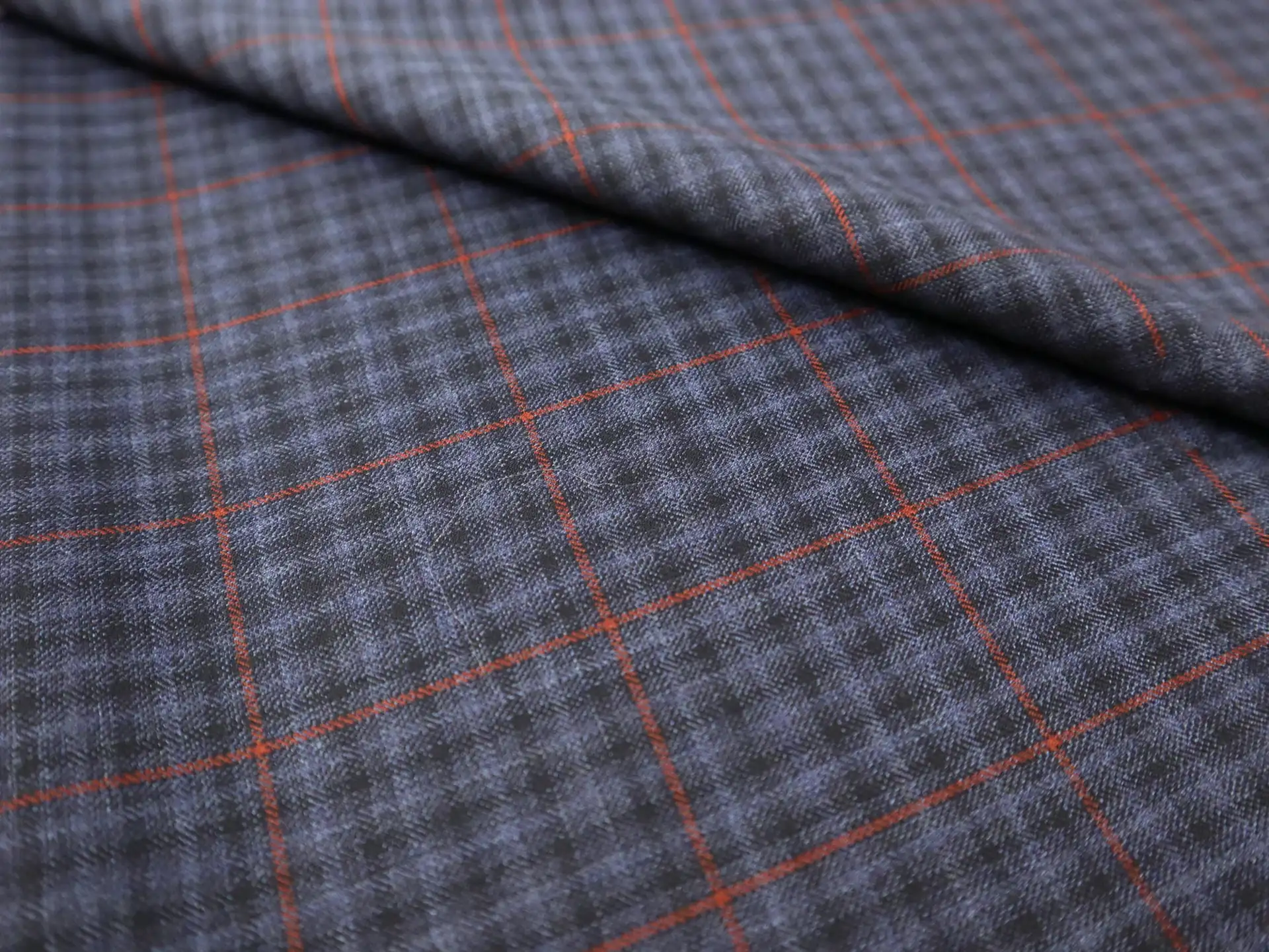 Italian Virgin Wool Plaid in Spruce Blue