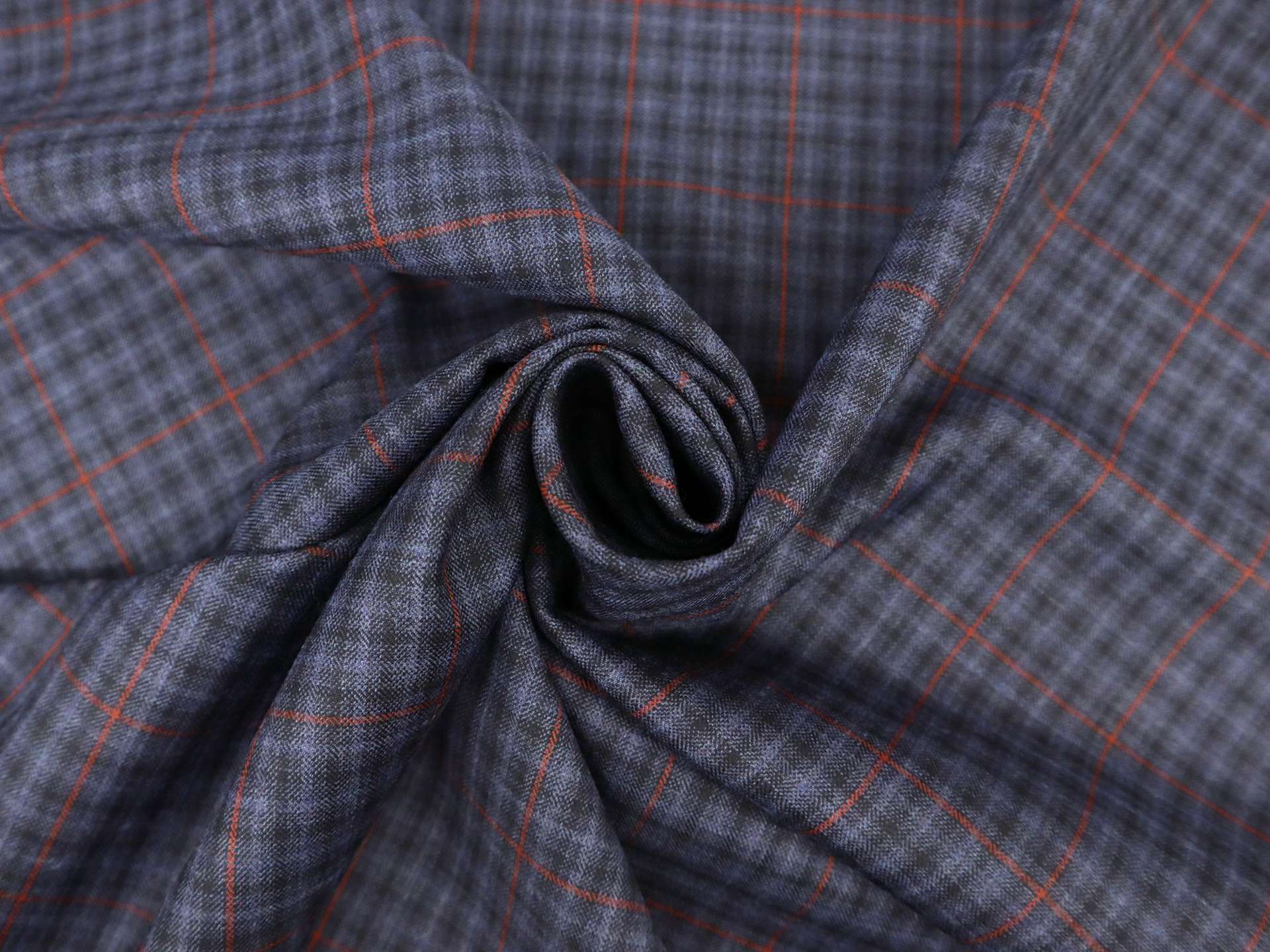 Italian Virgin Wool Plaid in Spruce Blue