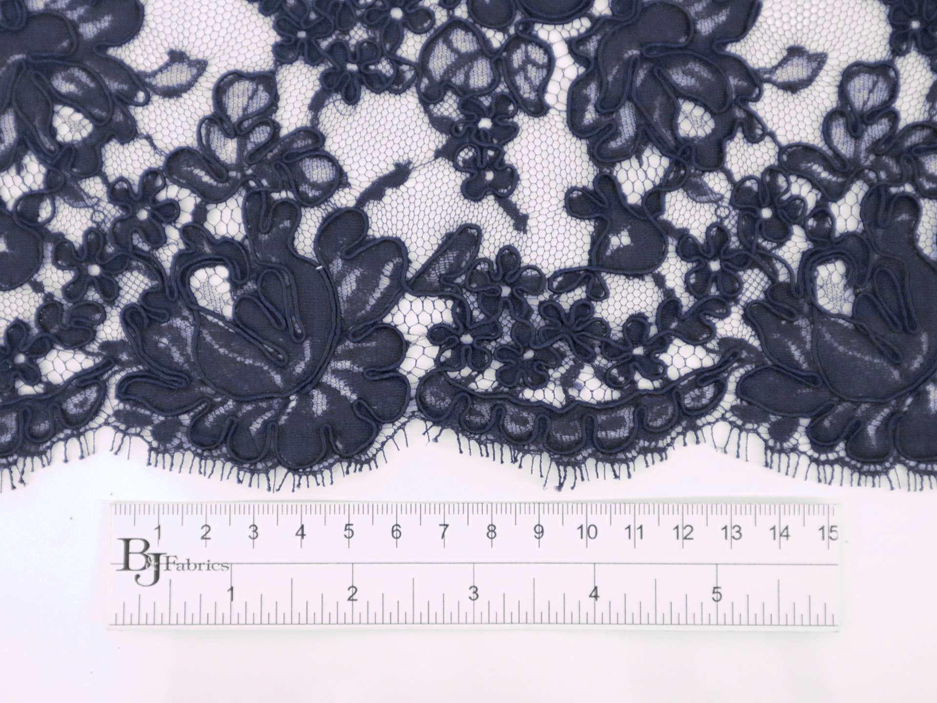 Alençon Floral Lace in Navy