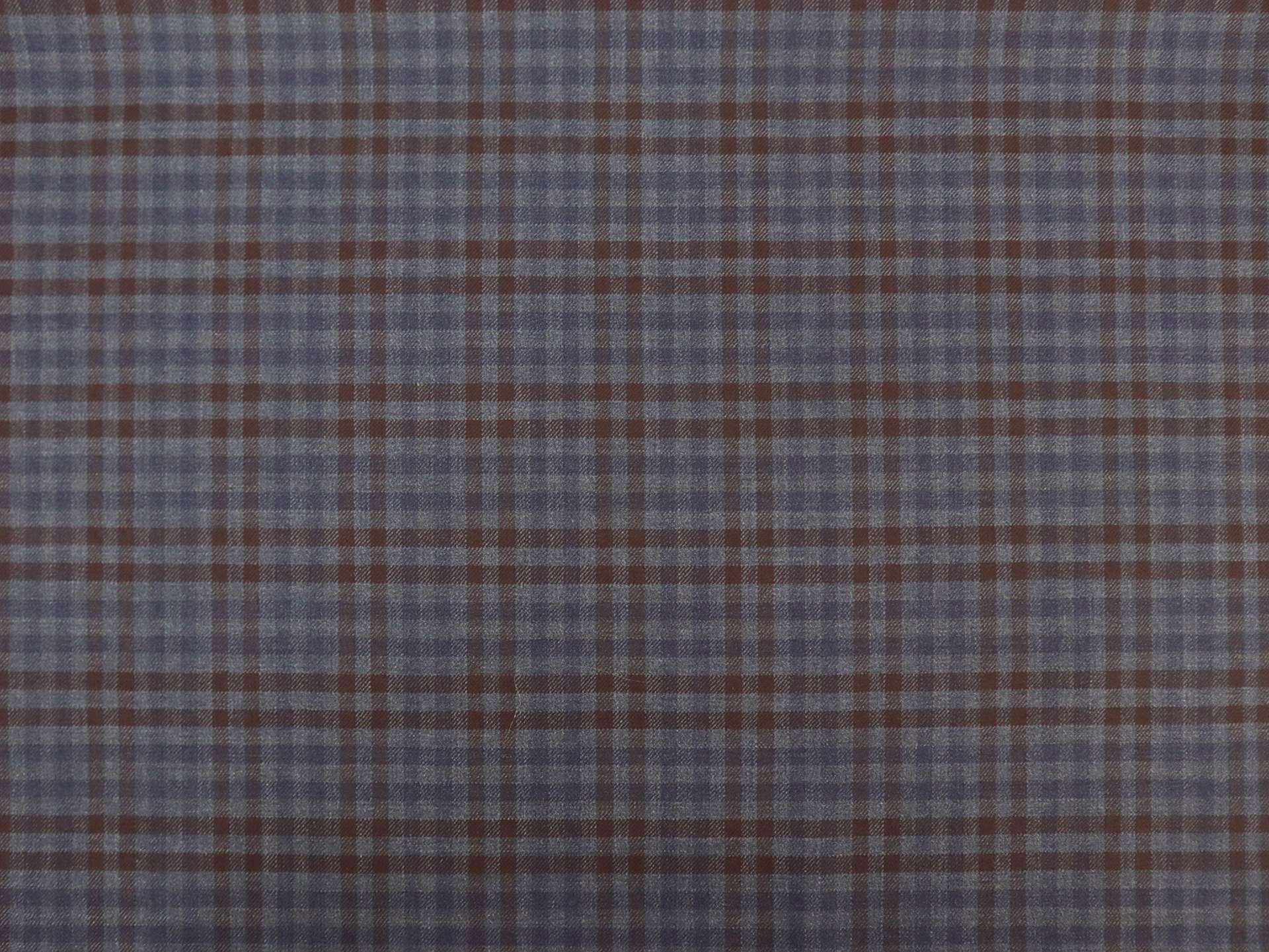 Italian Loro Piana Wool Plaid Suiting in Navy