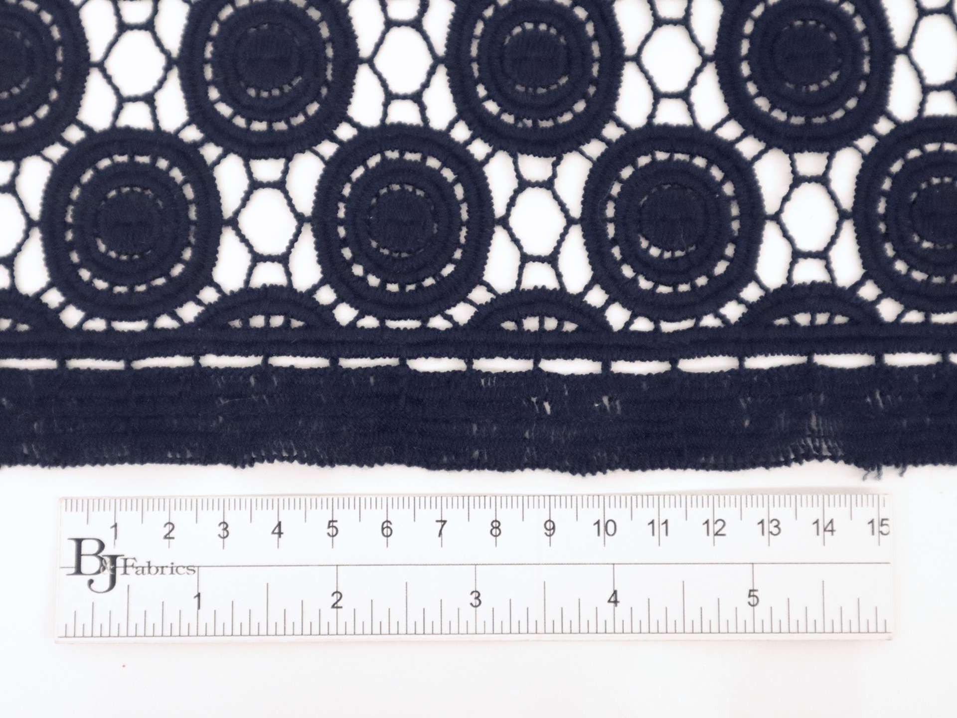 Guipure Lace with Circles Motif in Navy