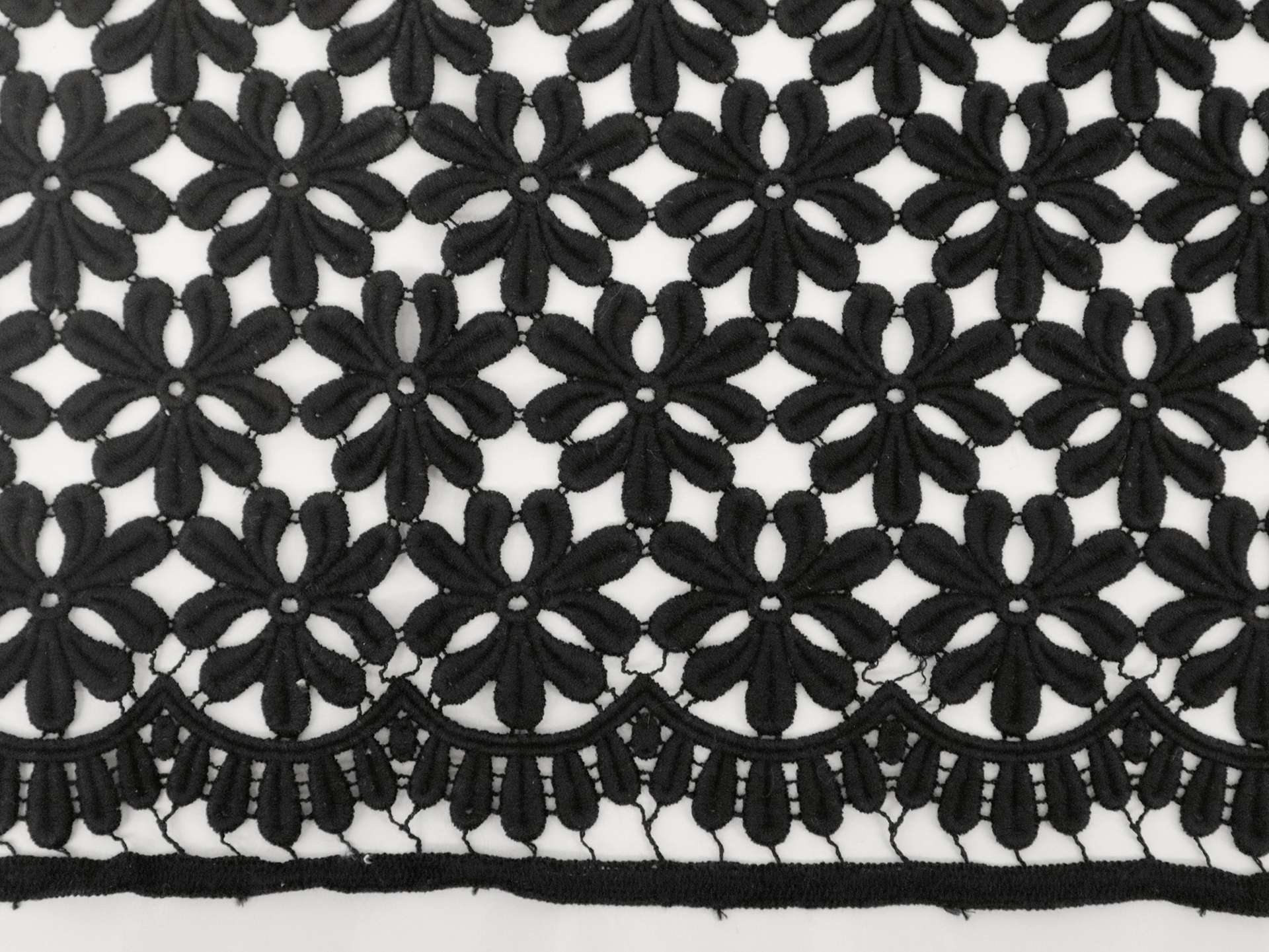 Made in Switzerland Cotton Guipure Lace with Floral Pattern