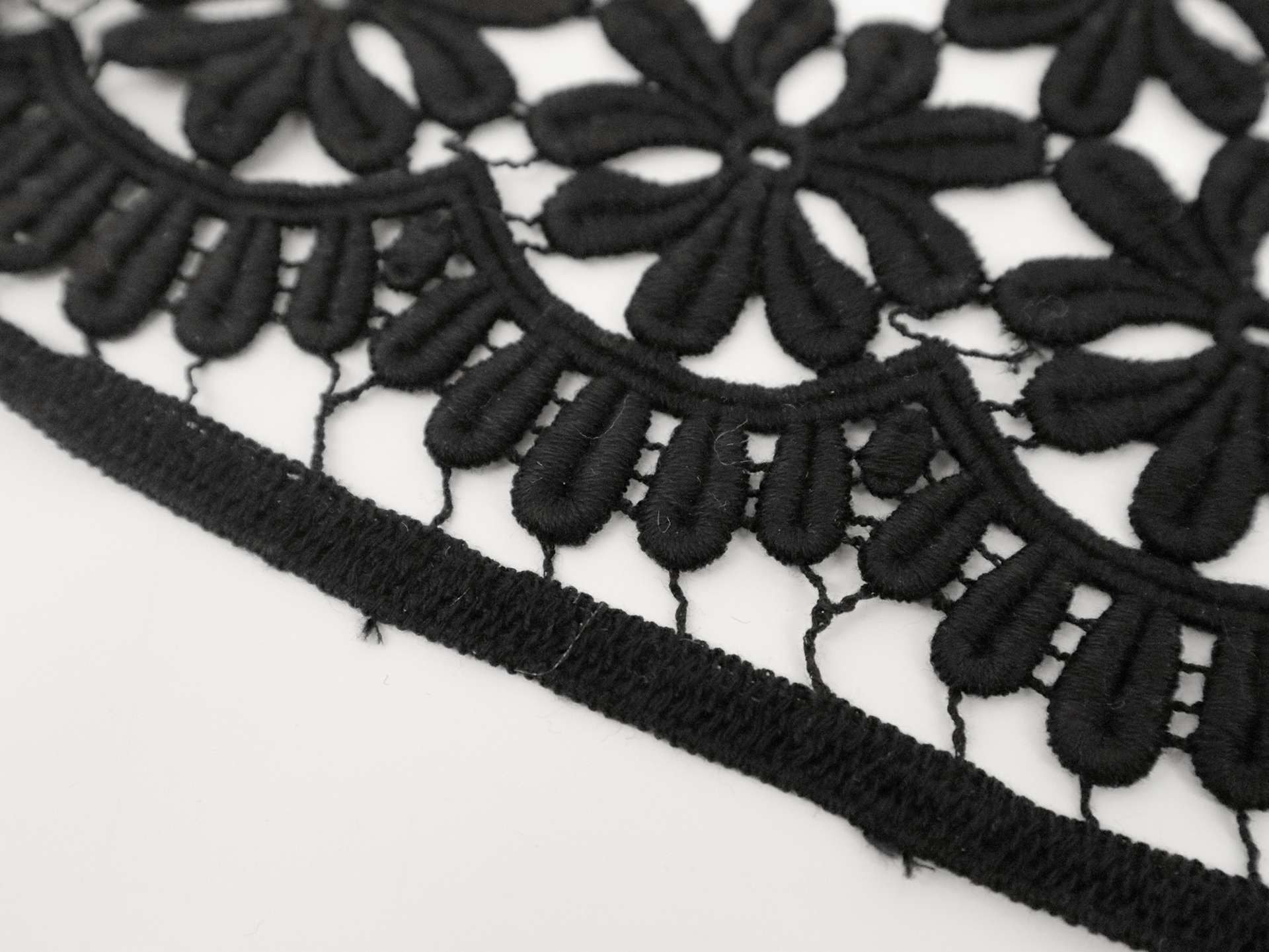 Made in Switzerland Cotton Guipure Lace with Floral Pattern