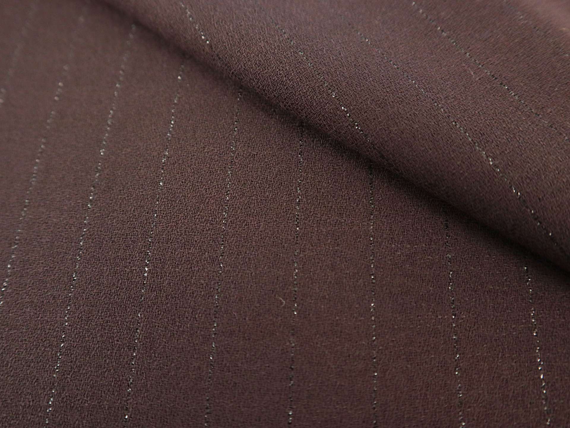 Wool Lurex Striped Crepe