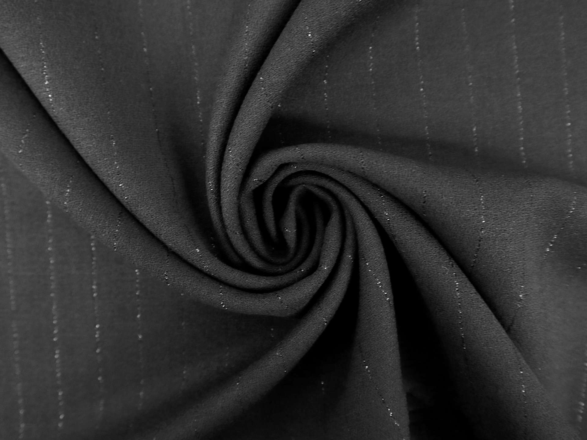 Italian Wool Lurex Stripe in Black