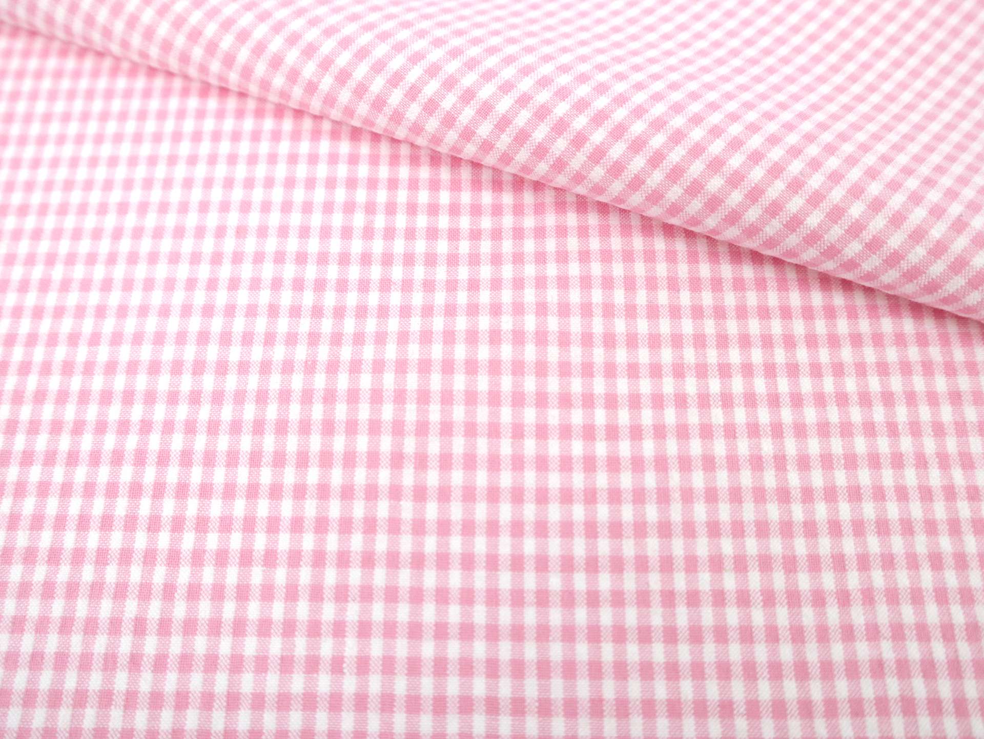 1/8" Cotton Seersucker Check in Pink