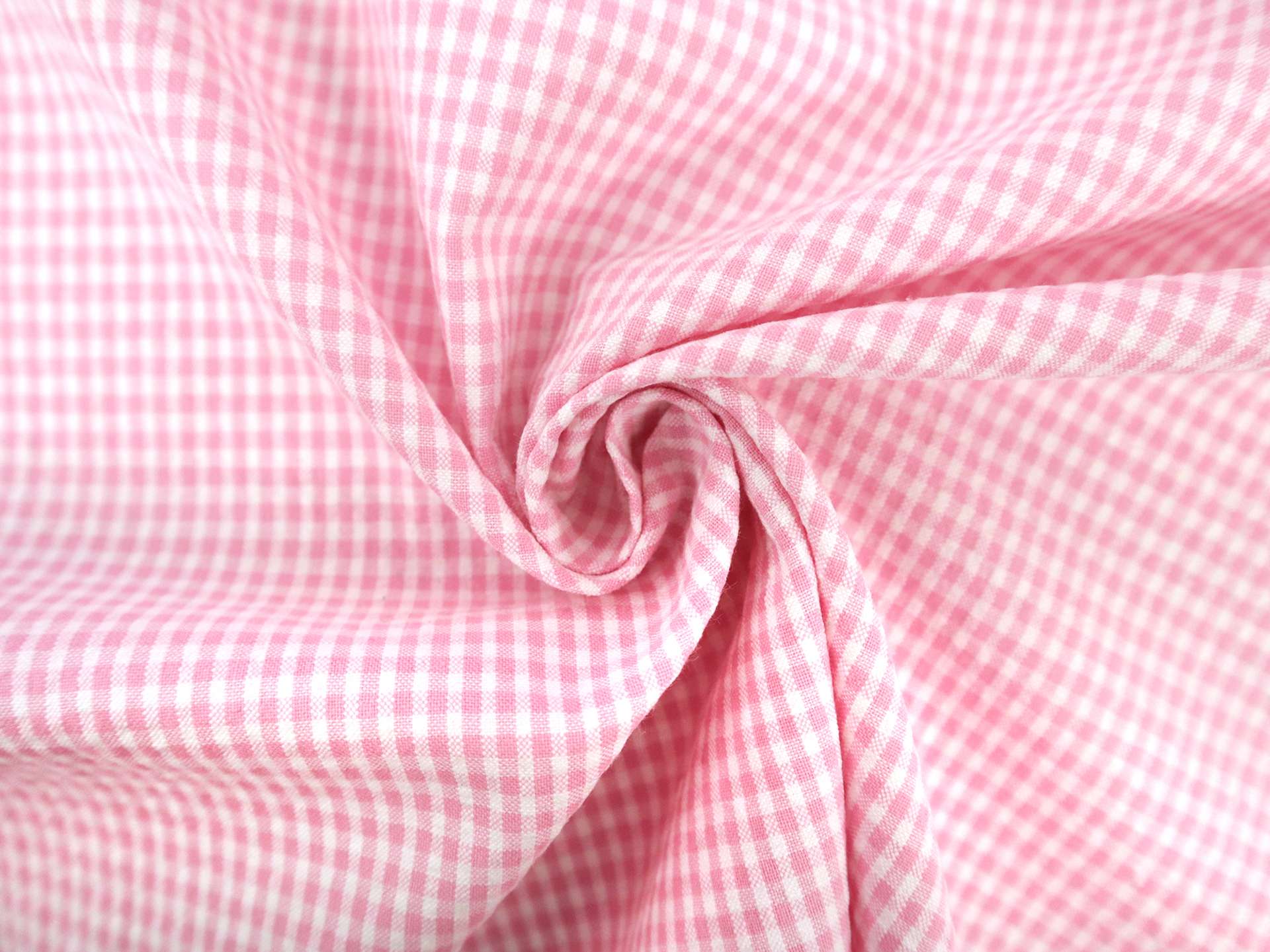 1/8" Cotton Seersucker Check in Pink