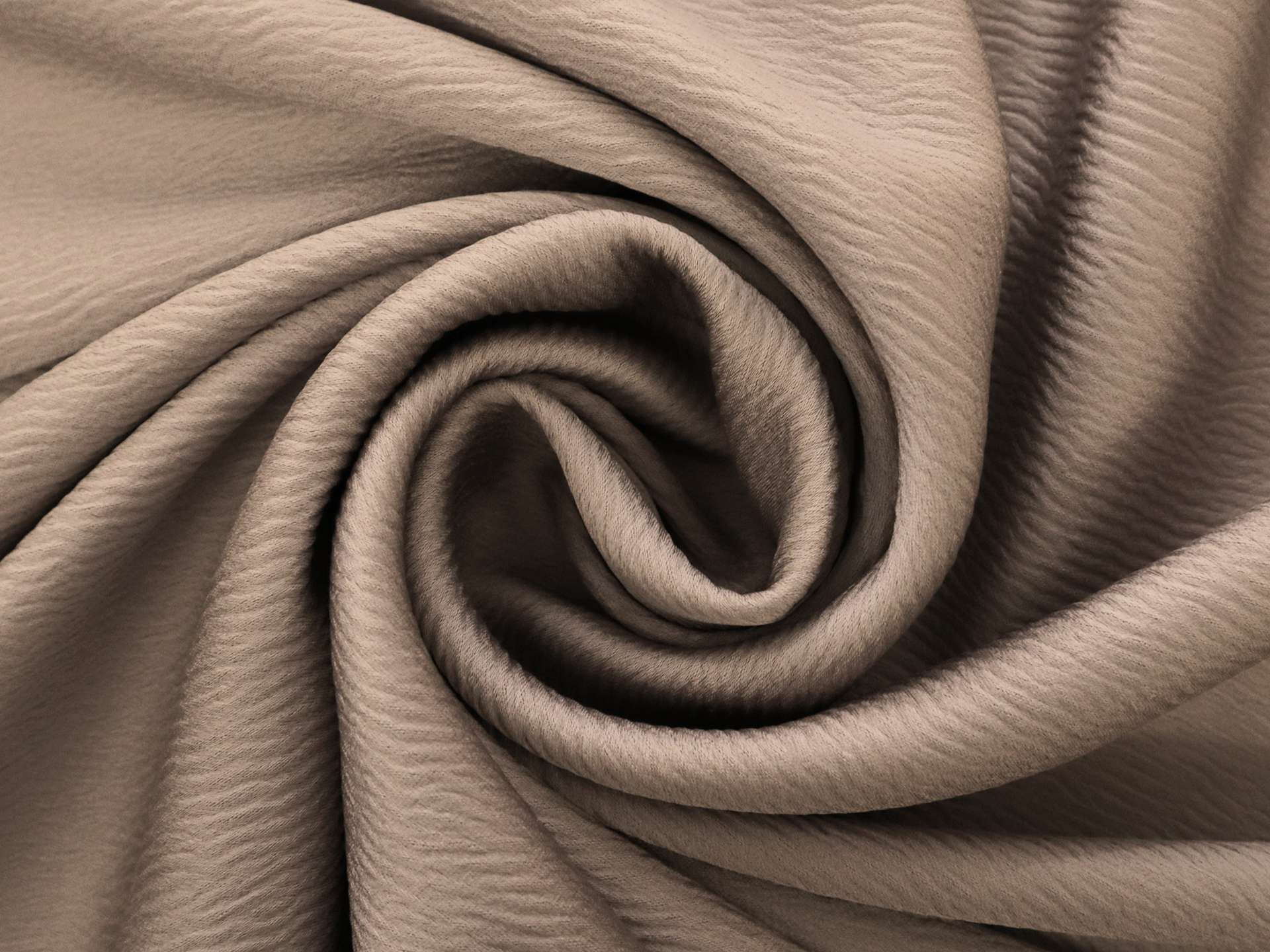 Double Face Triacetate Polyester Blend Ripple Satin in Taupe