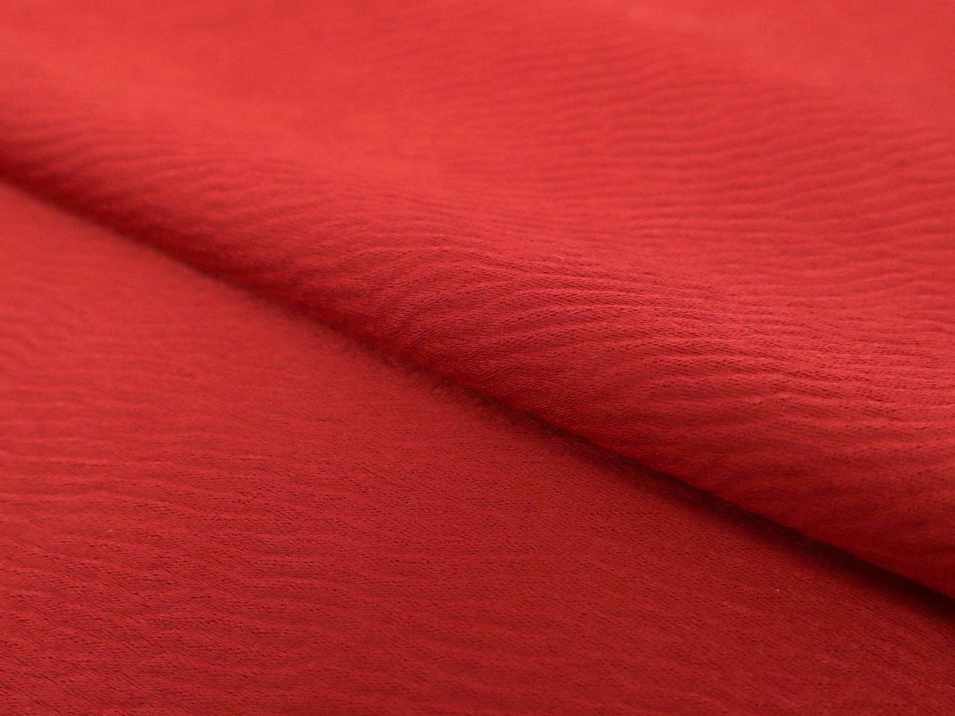 Double Face Triacetate Polyester Blend Ripple Satin in Red