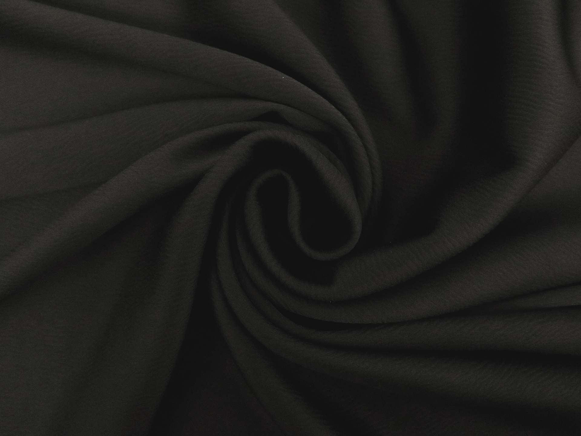 Double Face Triacetate Polyester Blend Ripple Satin in Black