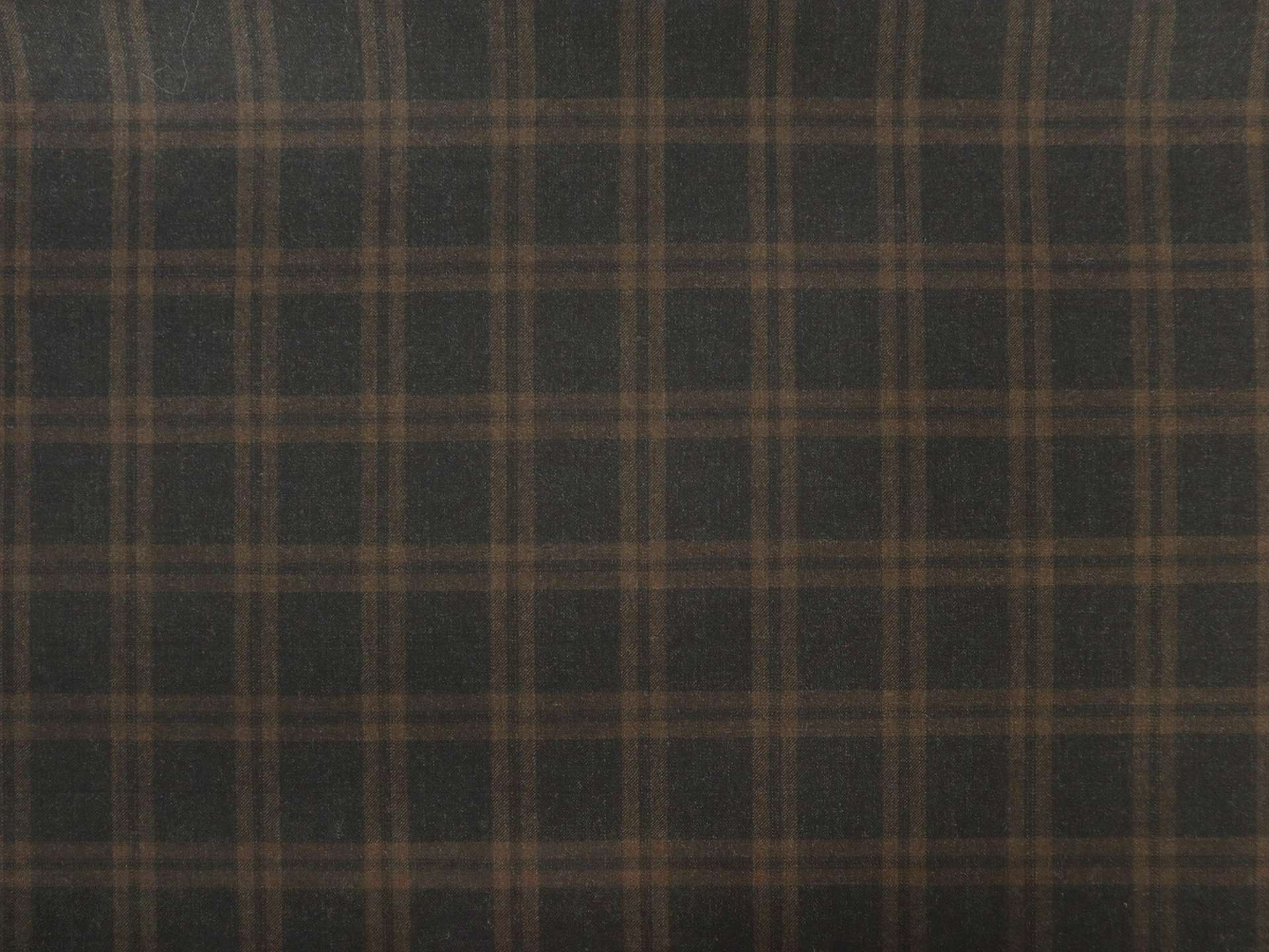 Super 130s Wool Plaid Suiting in Espresso 