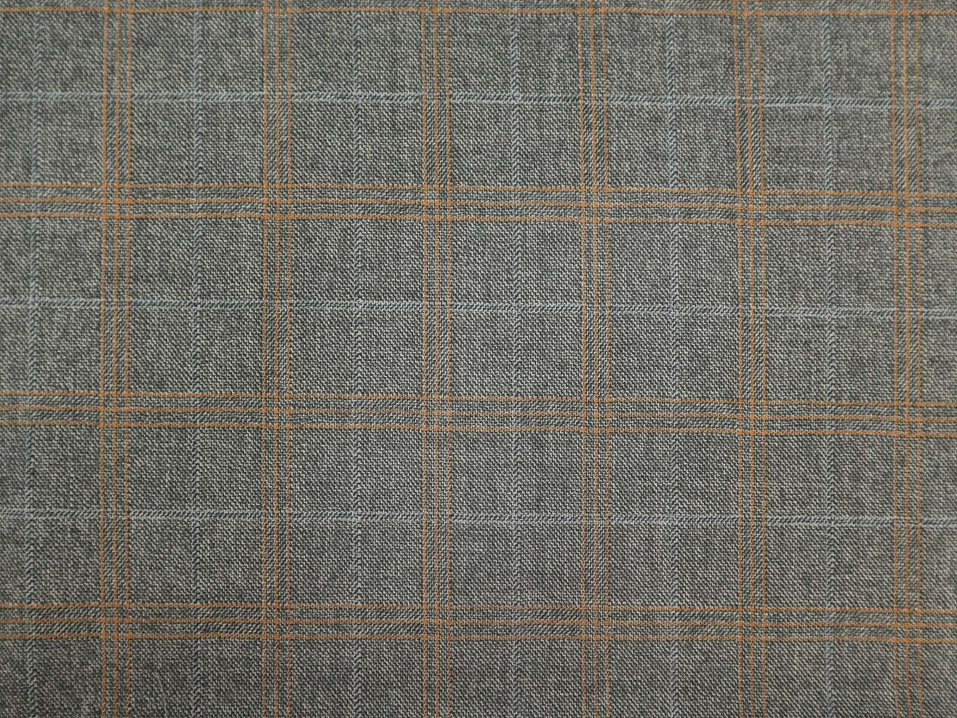 Italian Wool Plaid Suiting in Grey Goldenrod 