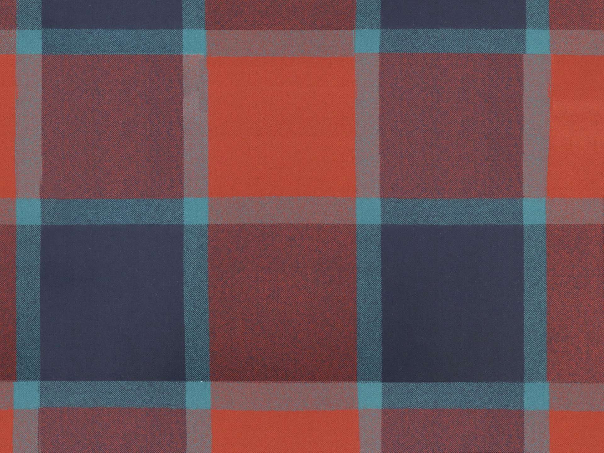 Scottish Wool Plaid Suiting in Clay Turquoise