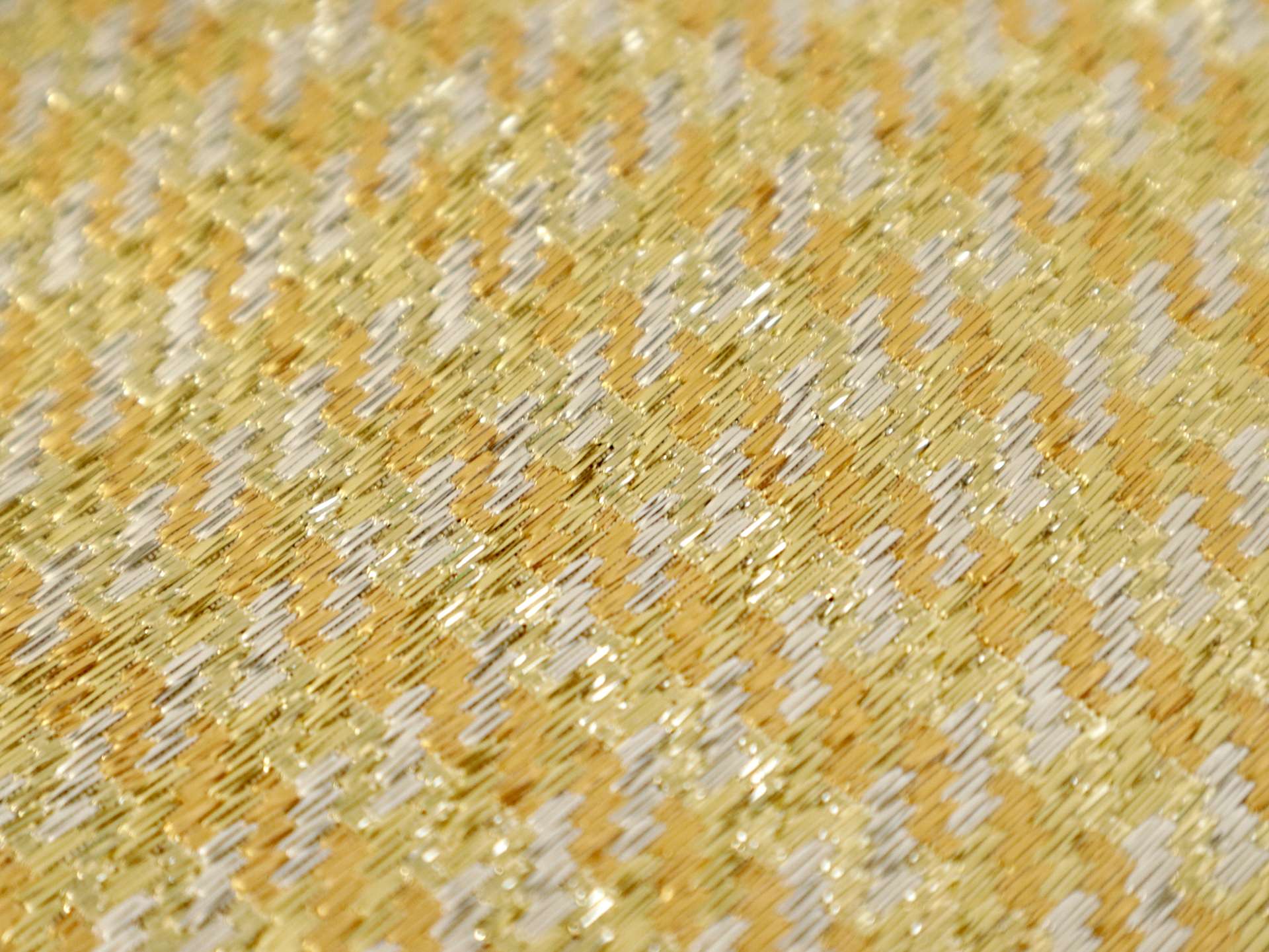 Polyester Metallic Raffia with Diagonal Stripe