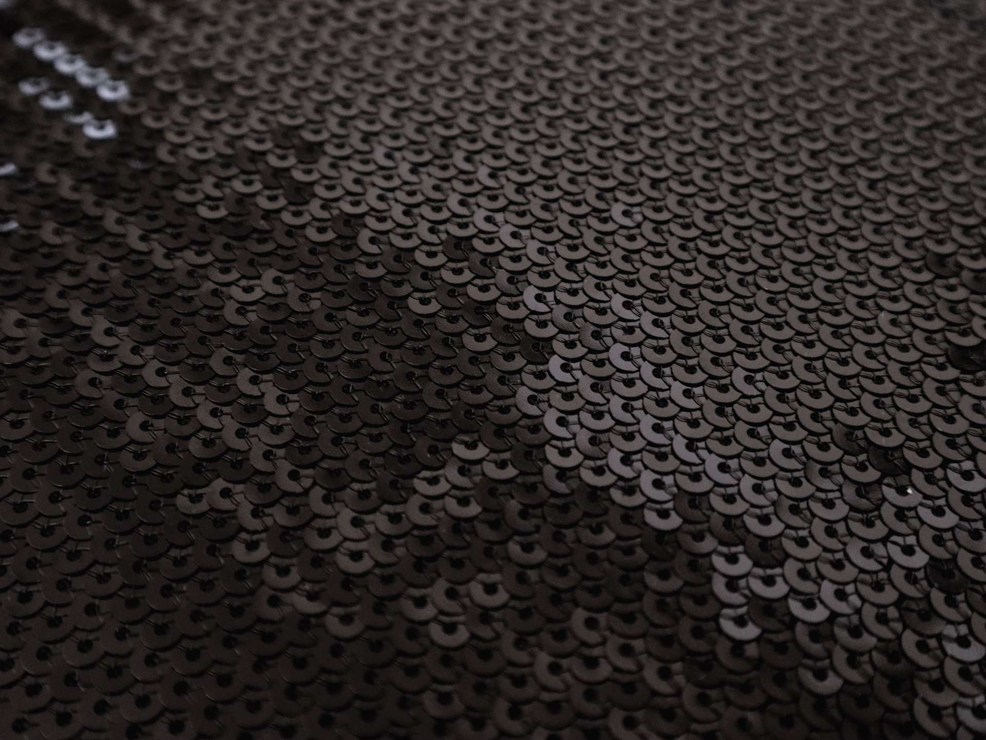 Fish Scale Sequins on Tulle in Black