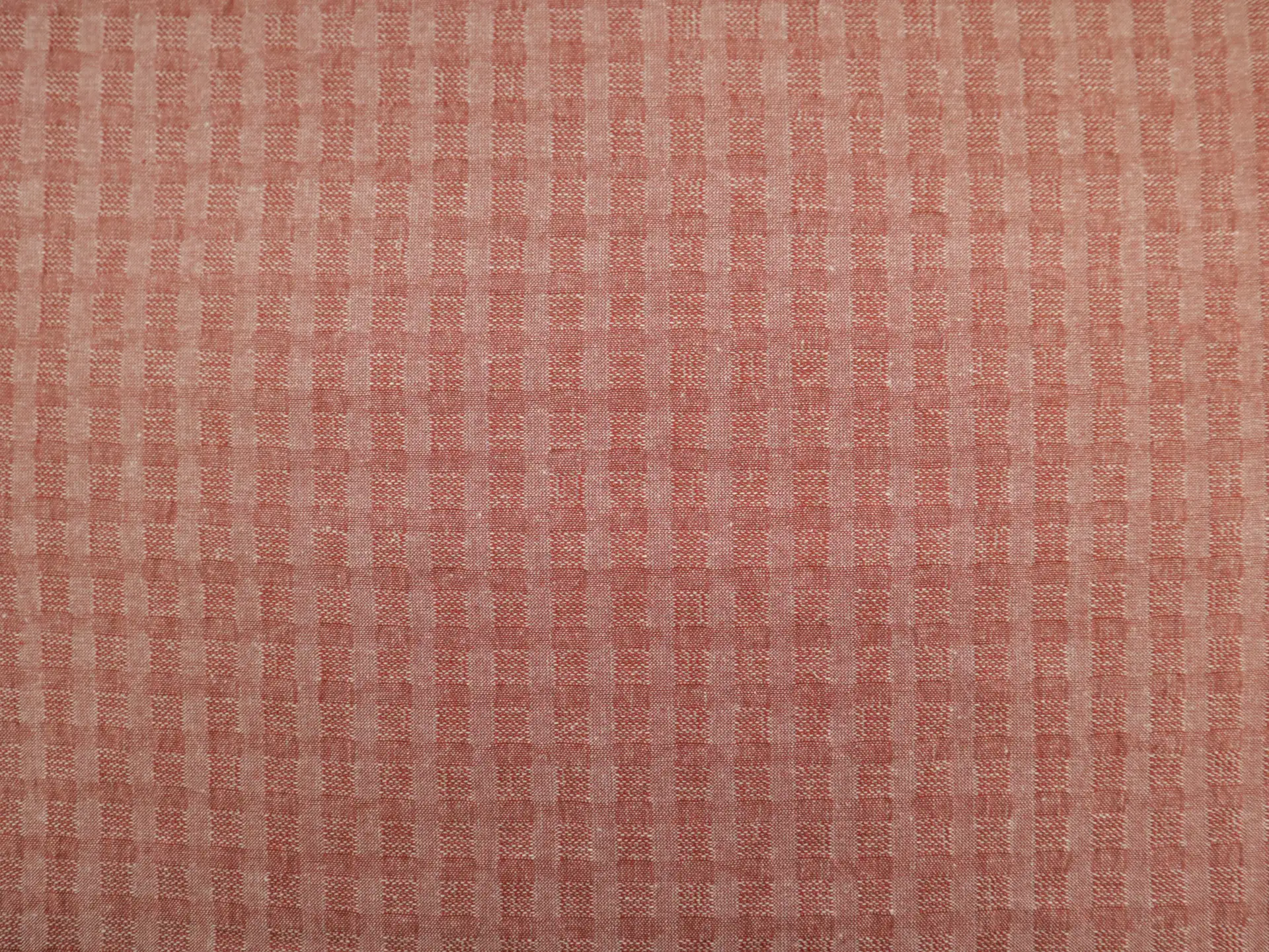 Woven Cotton Novelty Check in Chambray Red