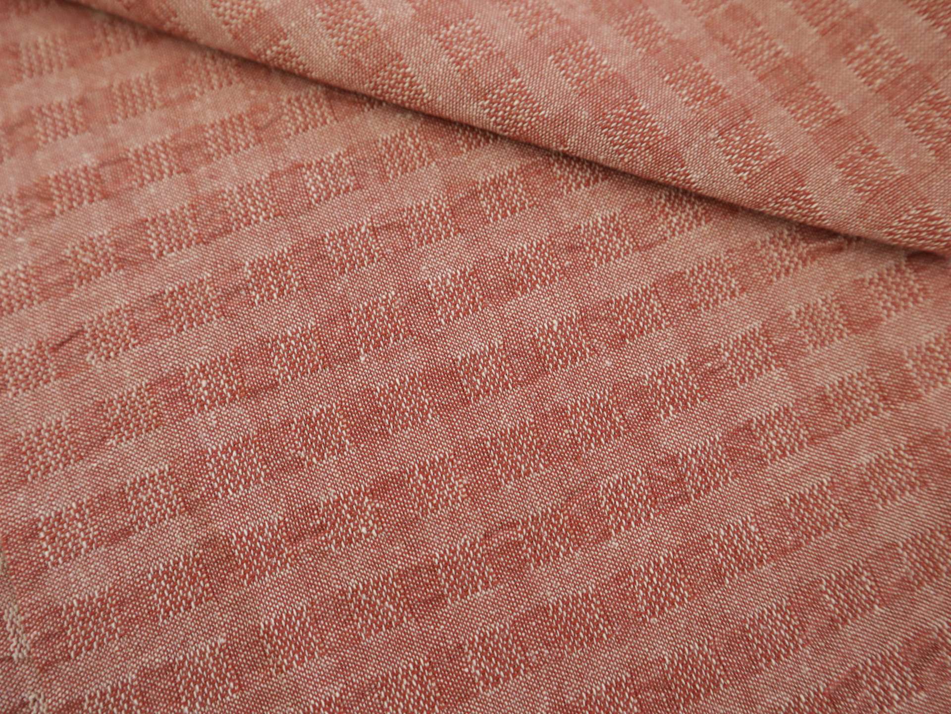 Woven Cotton Novelty Check in Chambray Red