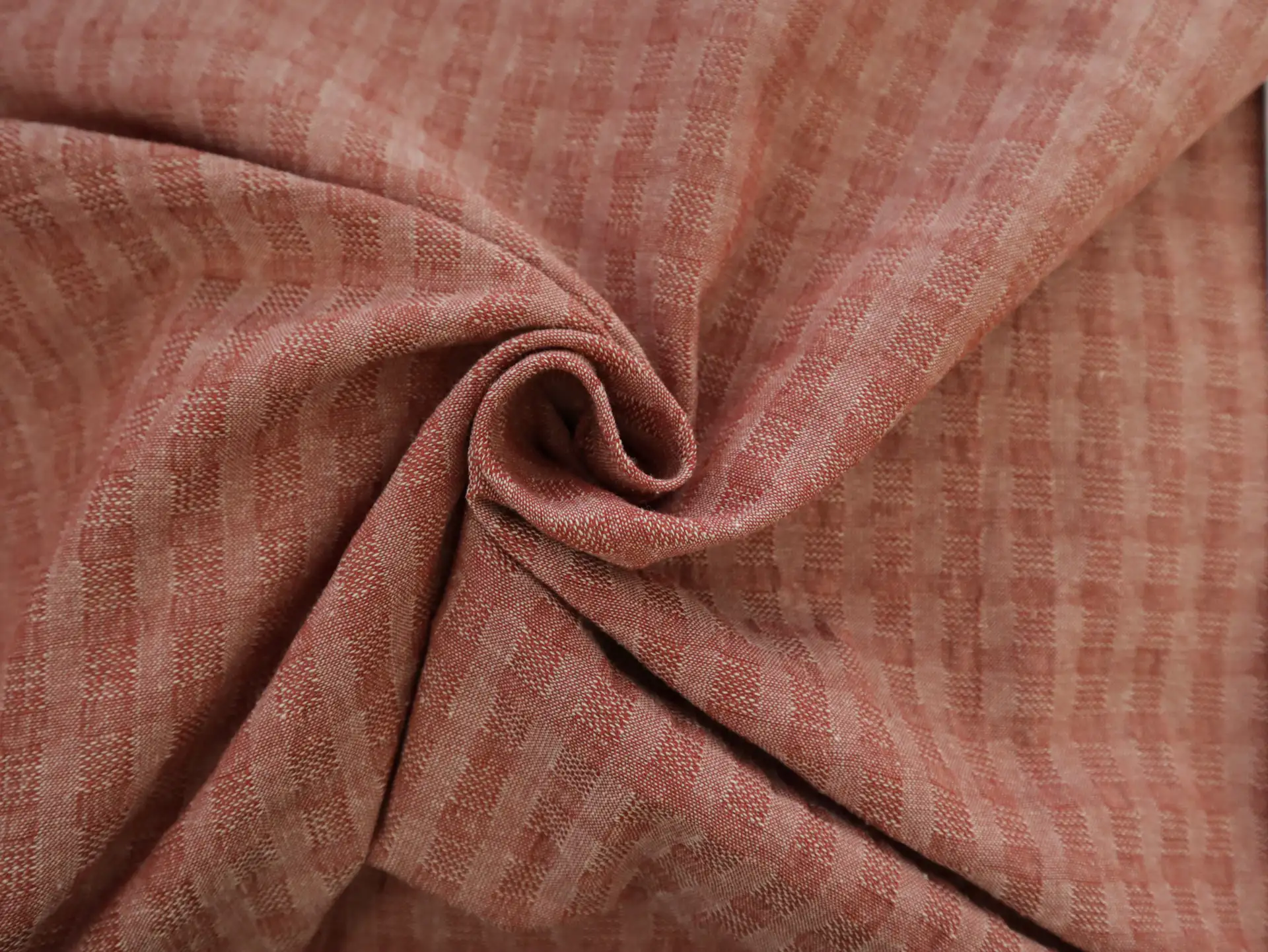 Woven Cotton Novelty Check in Chambray Red