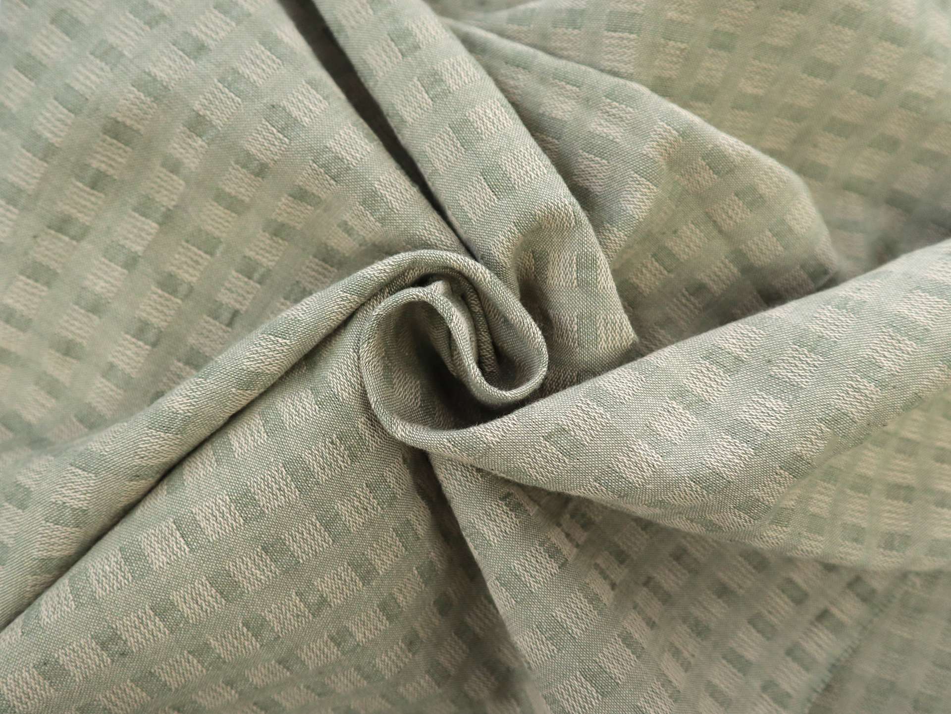Woven Cotton Novelty Check in Sage