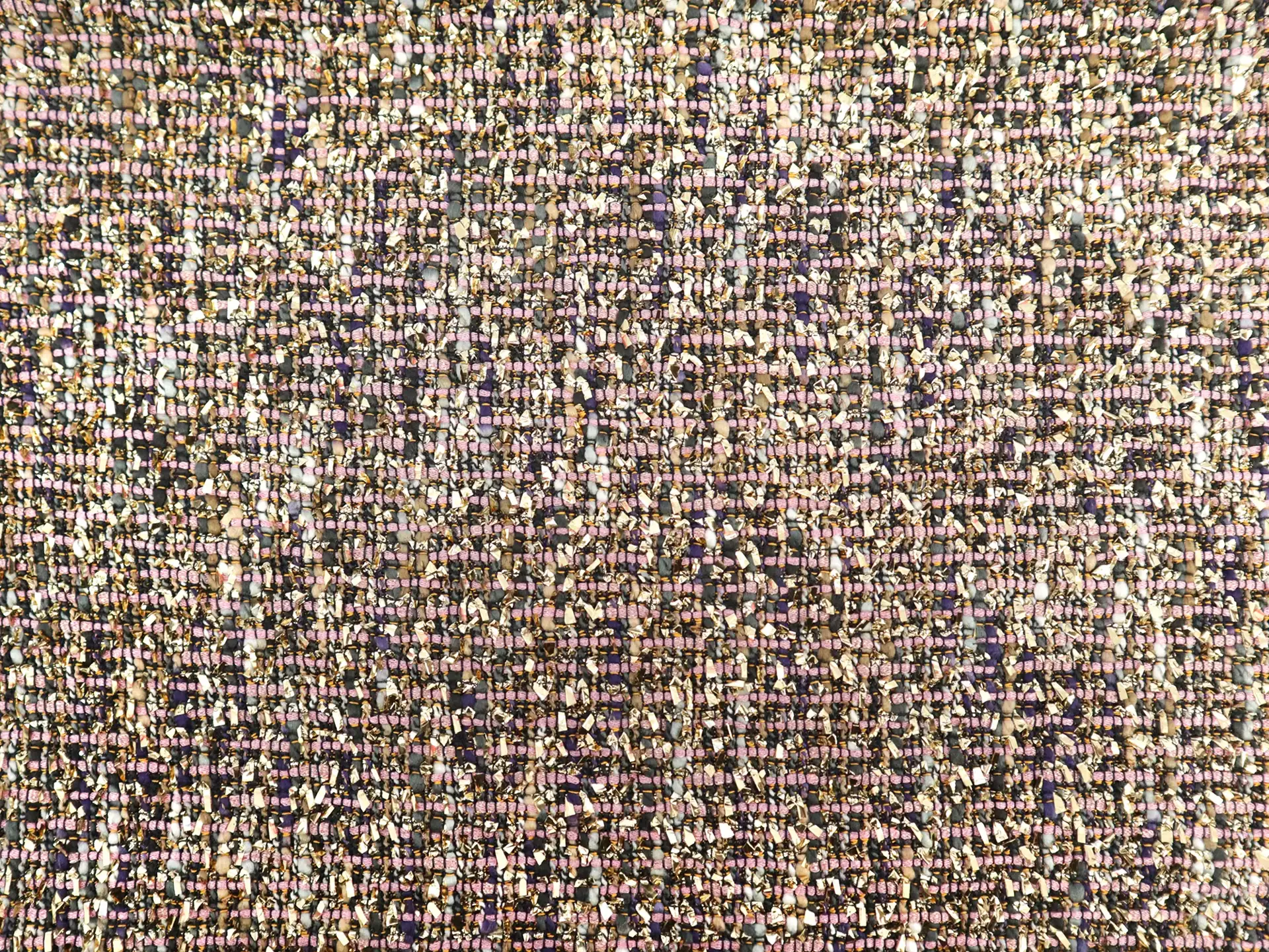 Couture Metallic Viscose Blend Tweed in Pink & Gold