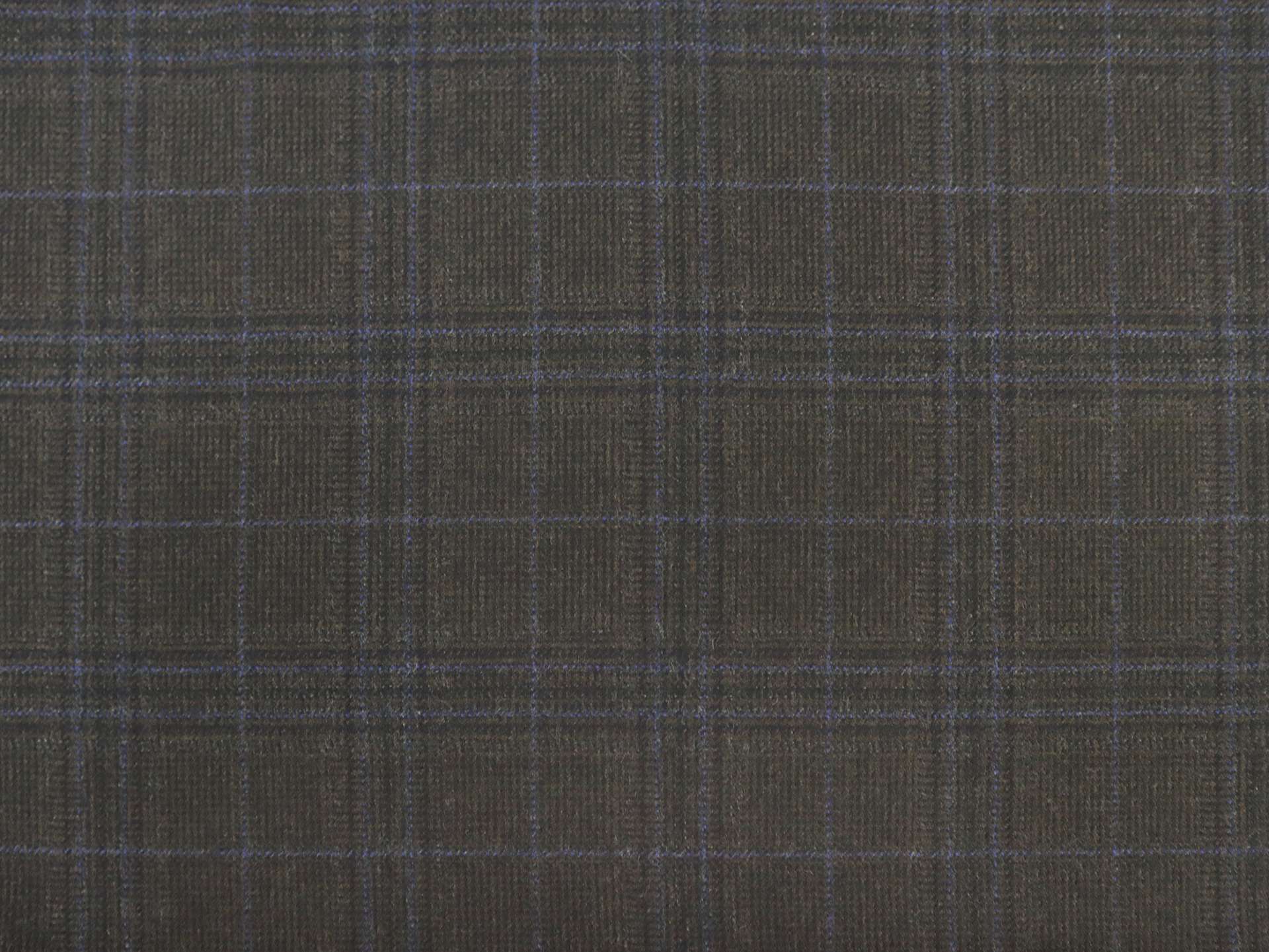 Italian Cashmere Plaid Suiting in Dark Roast