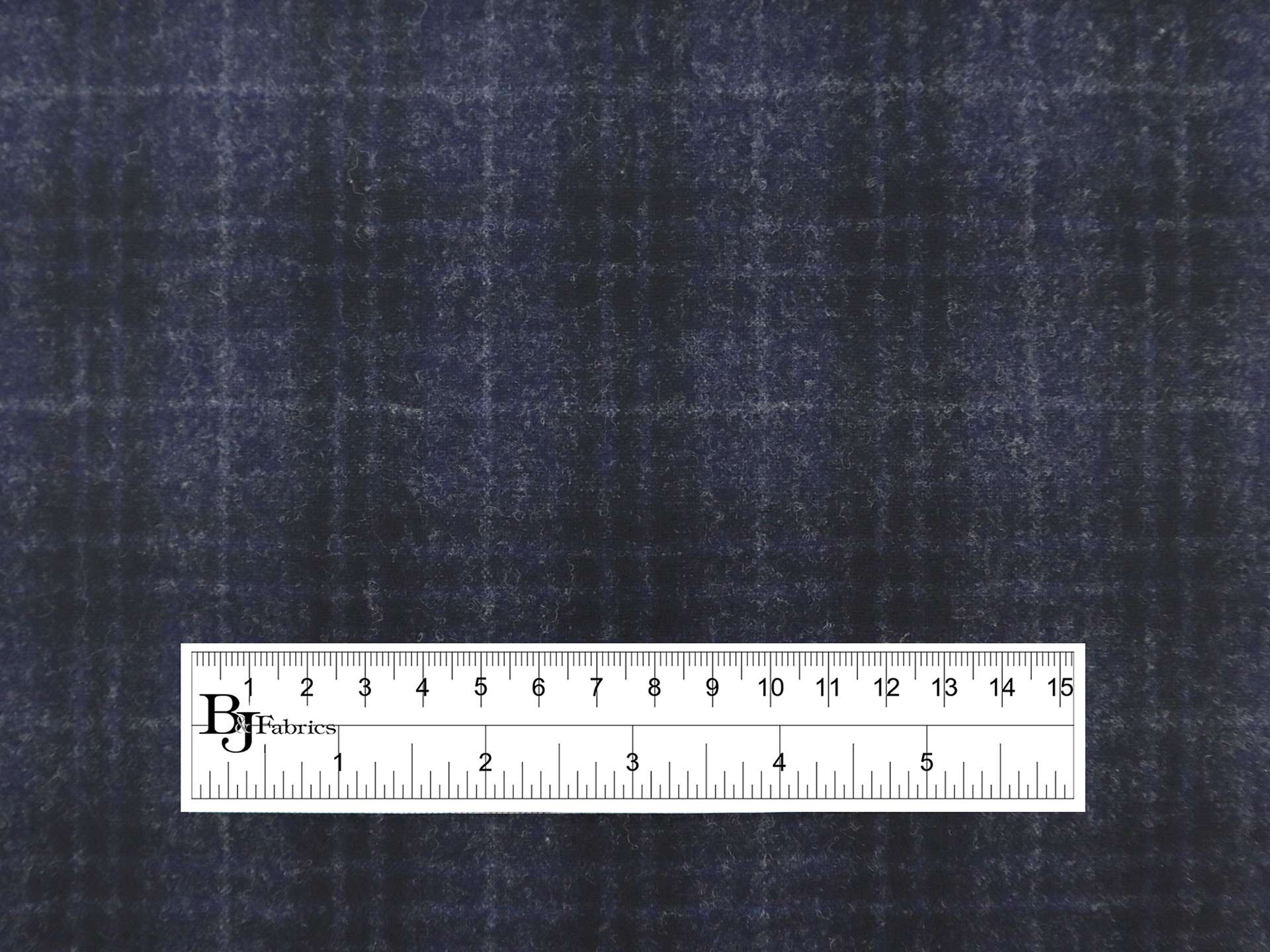 Italian Wool Flannel Plaid in Navy