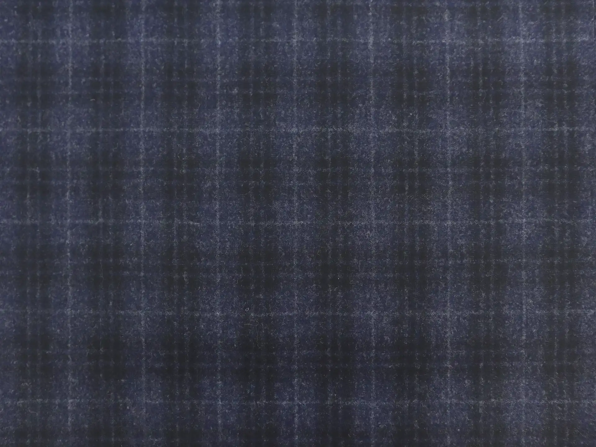 Italian Wool Flannel Plaid in Navy