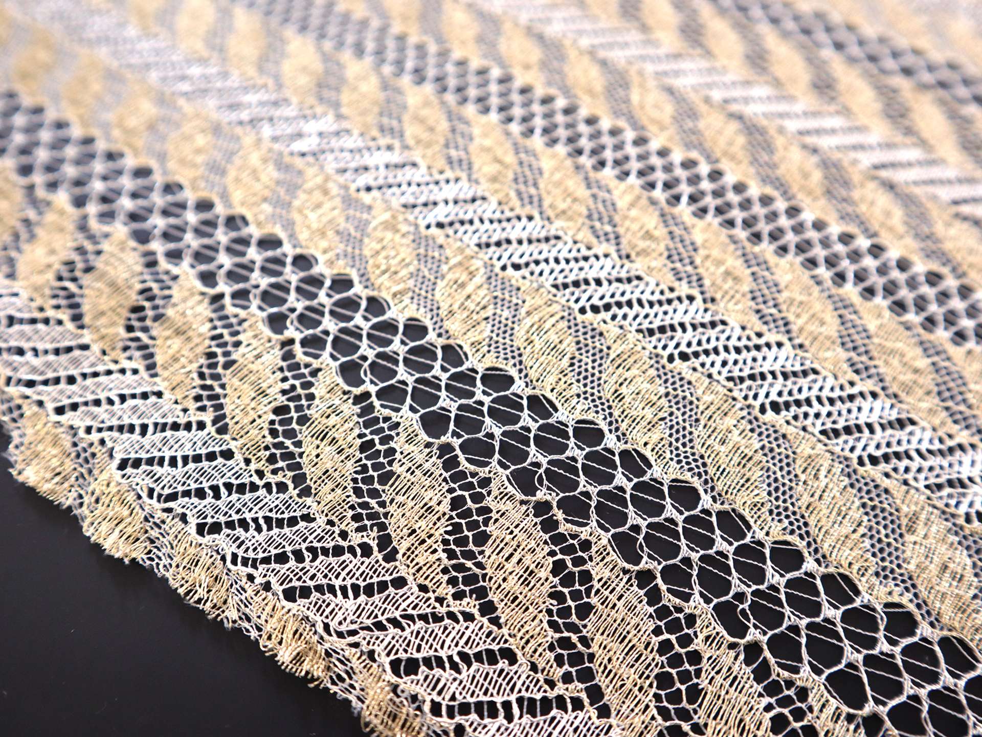 Metallic Striped Lace in Gold and Silver