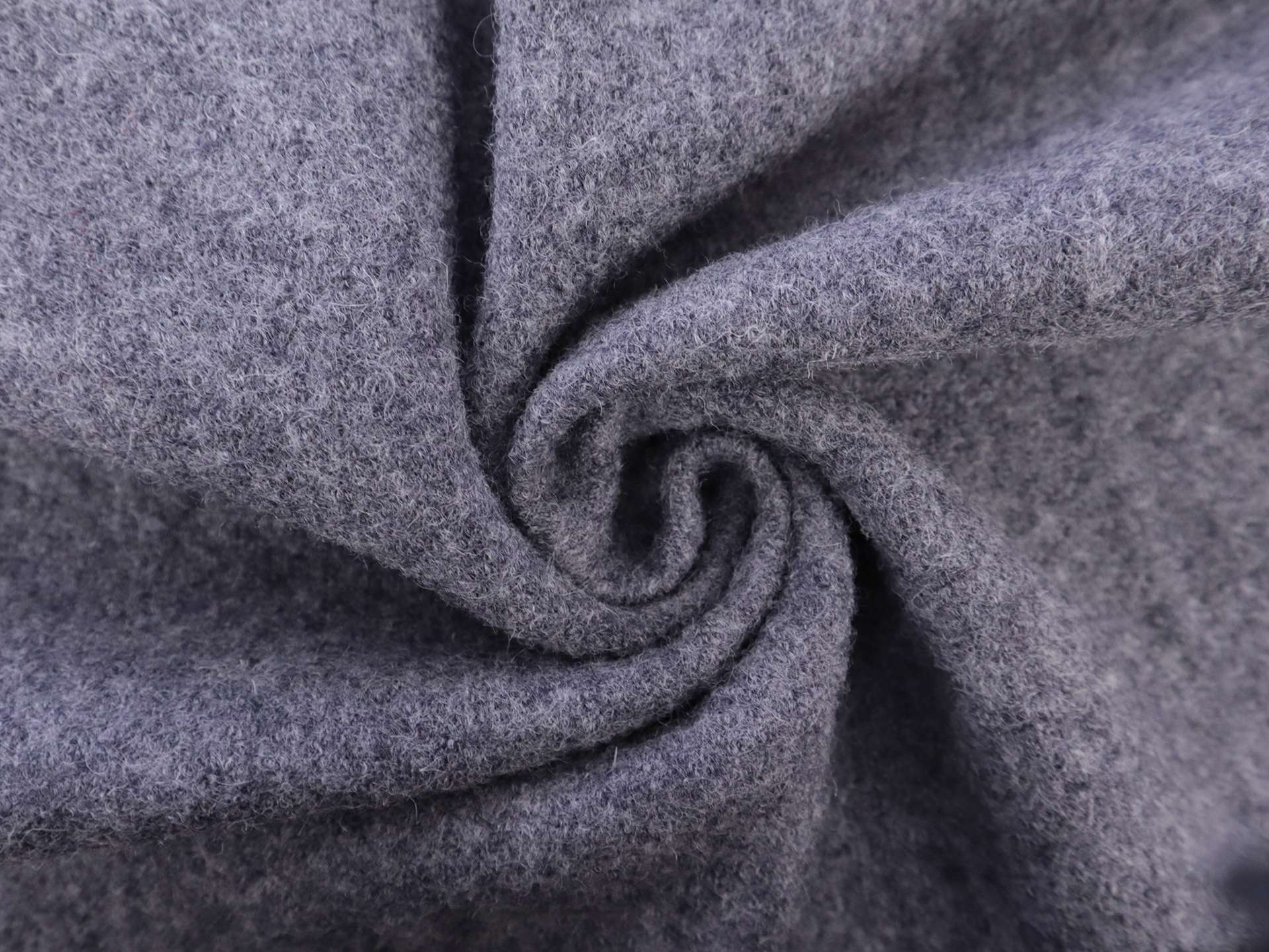 Imported Boiled Wool in Ash Grey