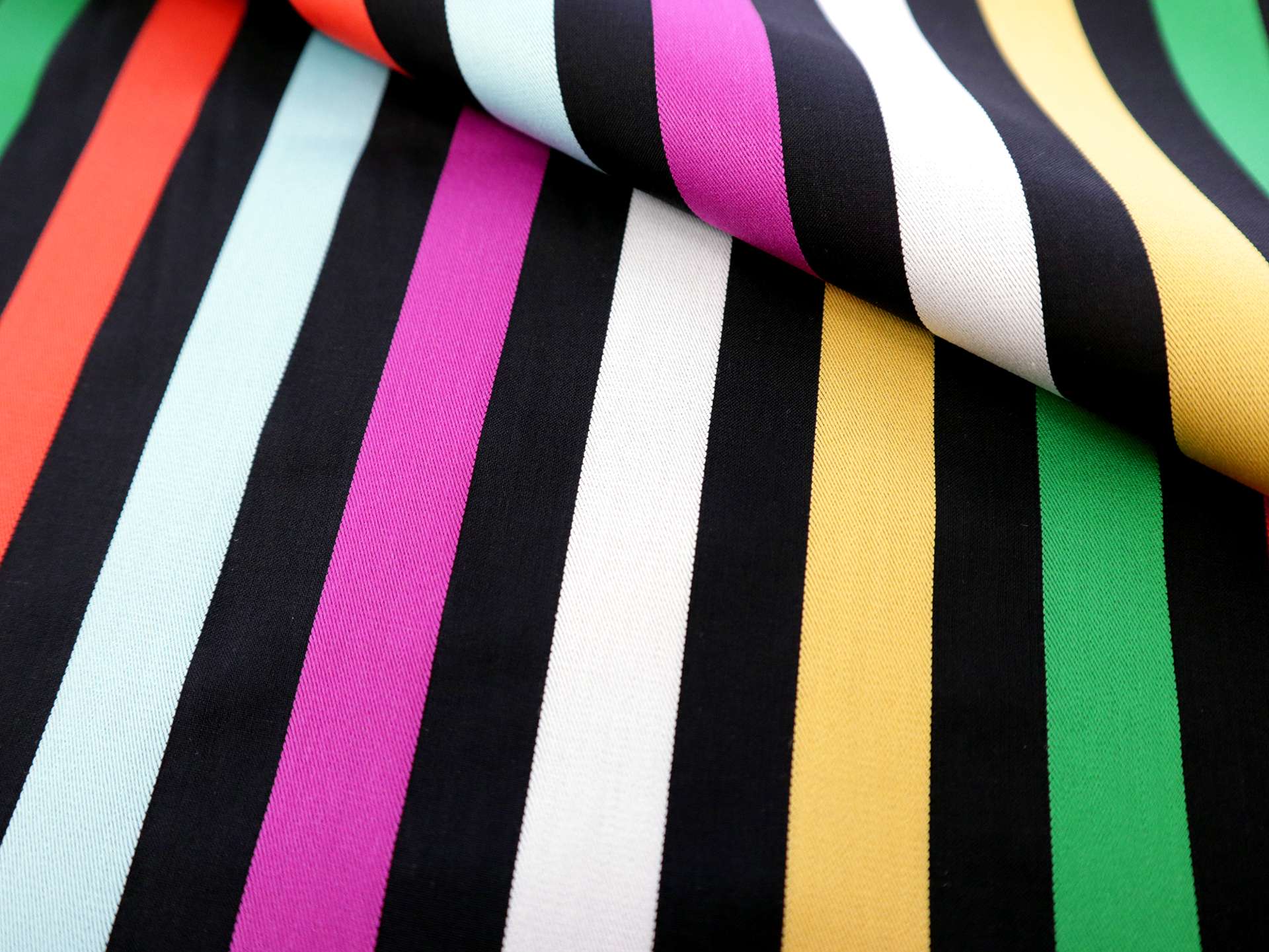 Cotton Satin Stripe in Multi