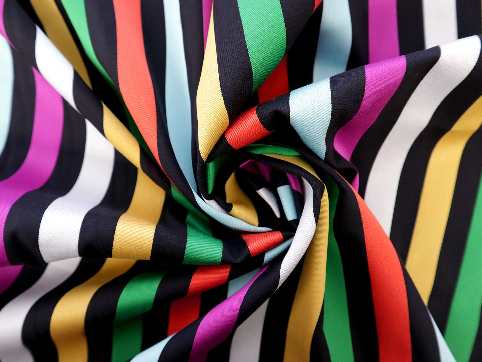 Cotton Satin Stripe in Multi