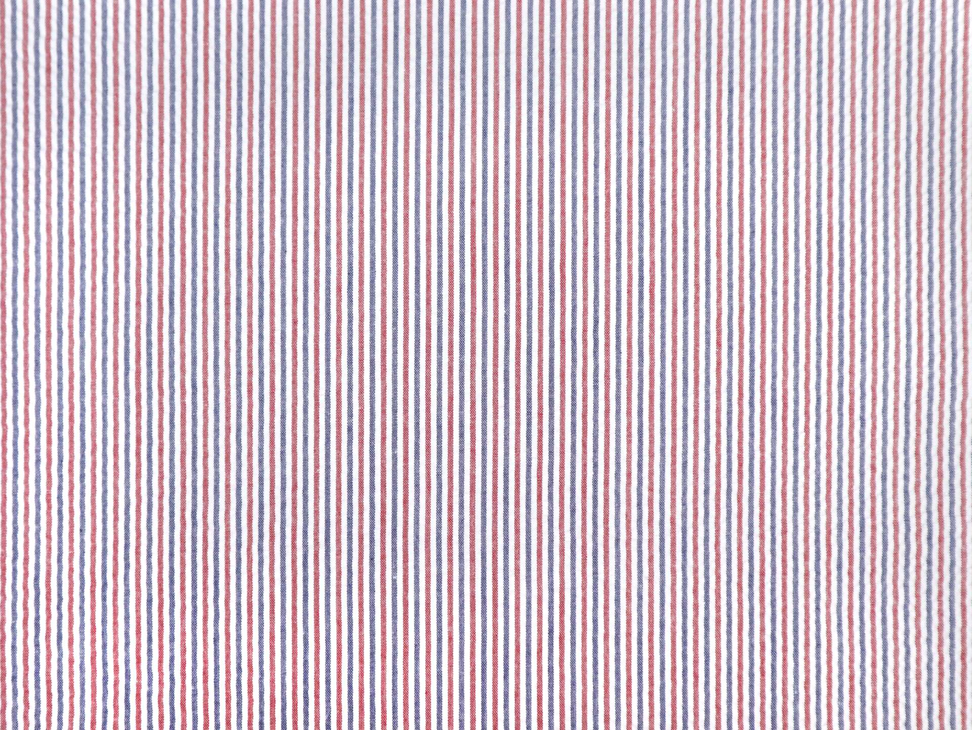 Cotton & Poly Seersucker Stripe in Americana 