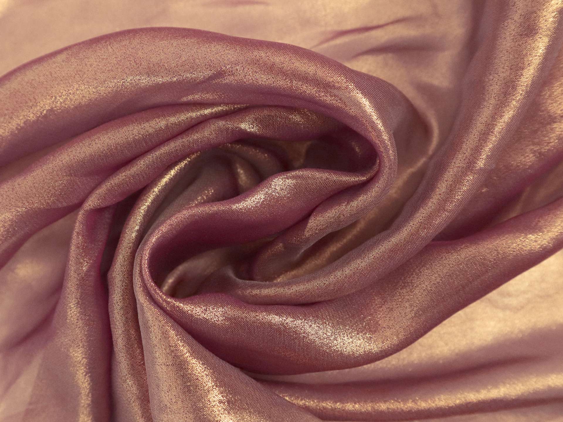 Metallic Coated Chiffon in Thistle and Gold