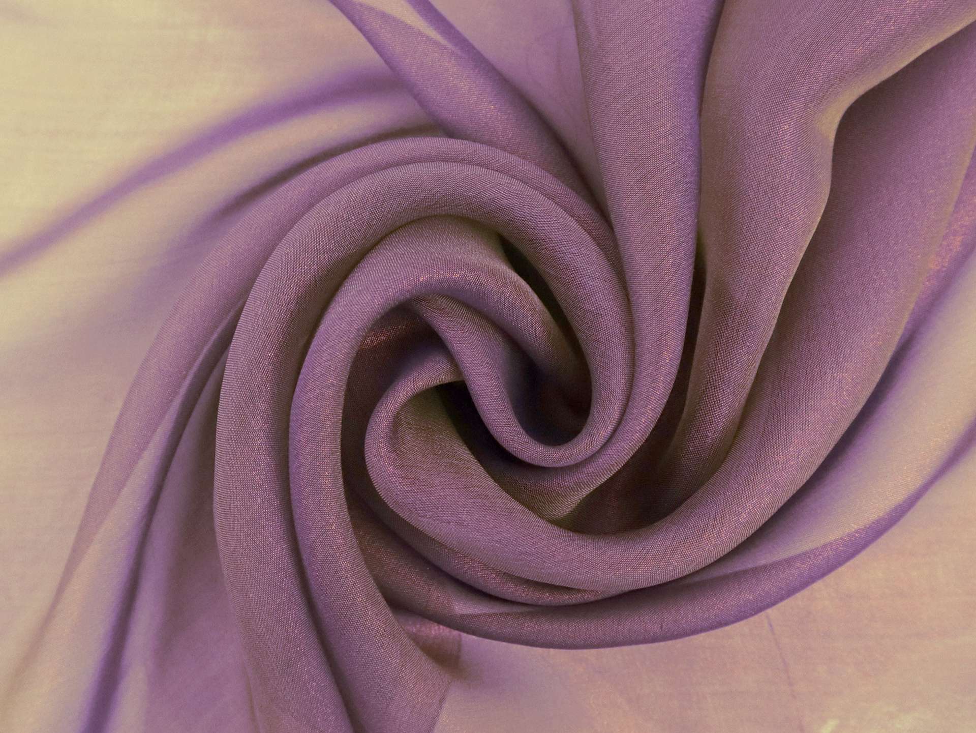 Metallic Coated Silk Chiffon in Amethyst and Pistachio